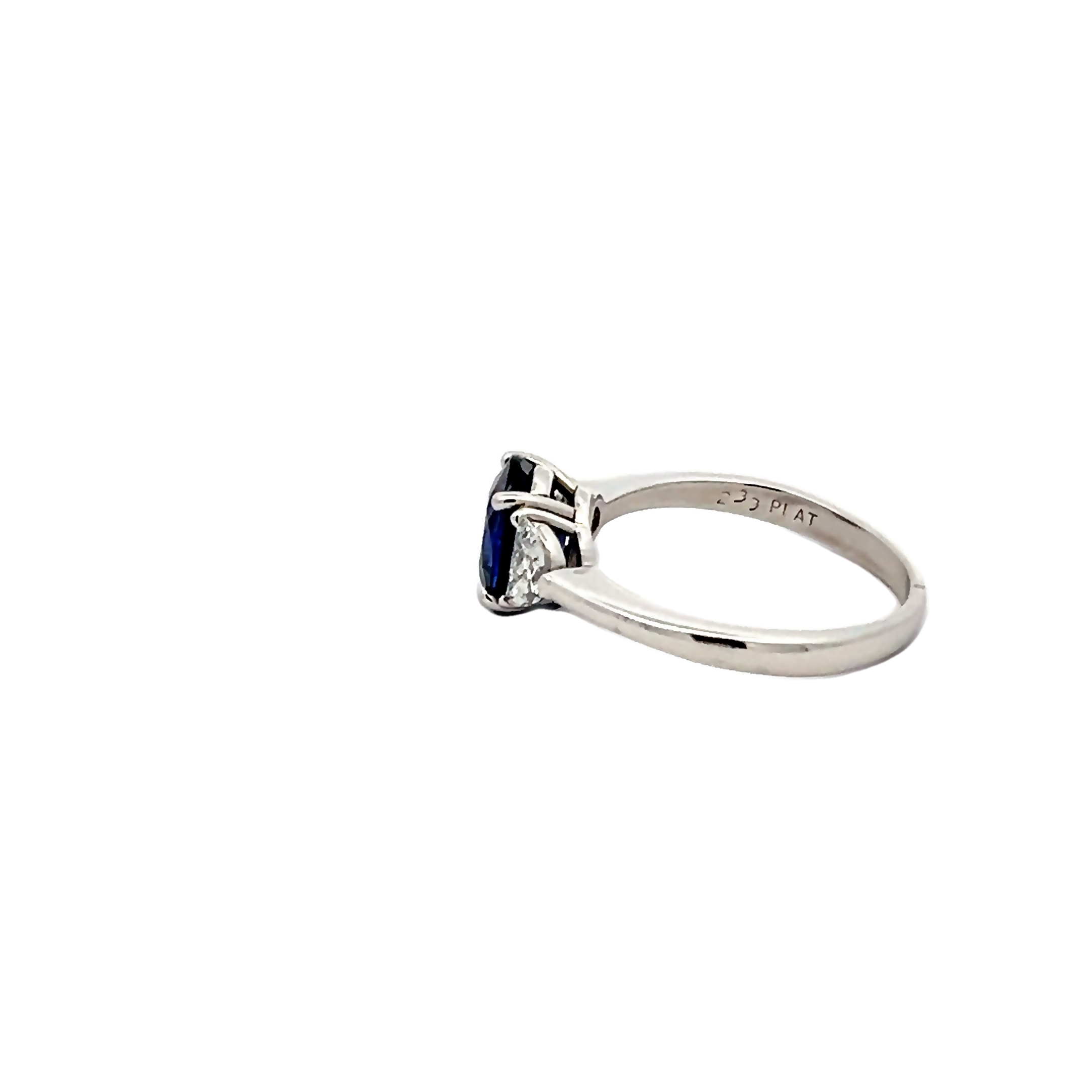 Platinum Sapphire And Diamond Ring