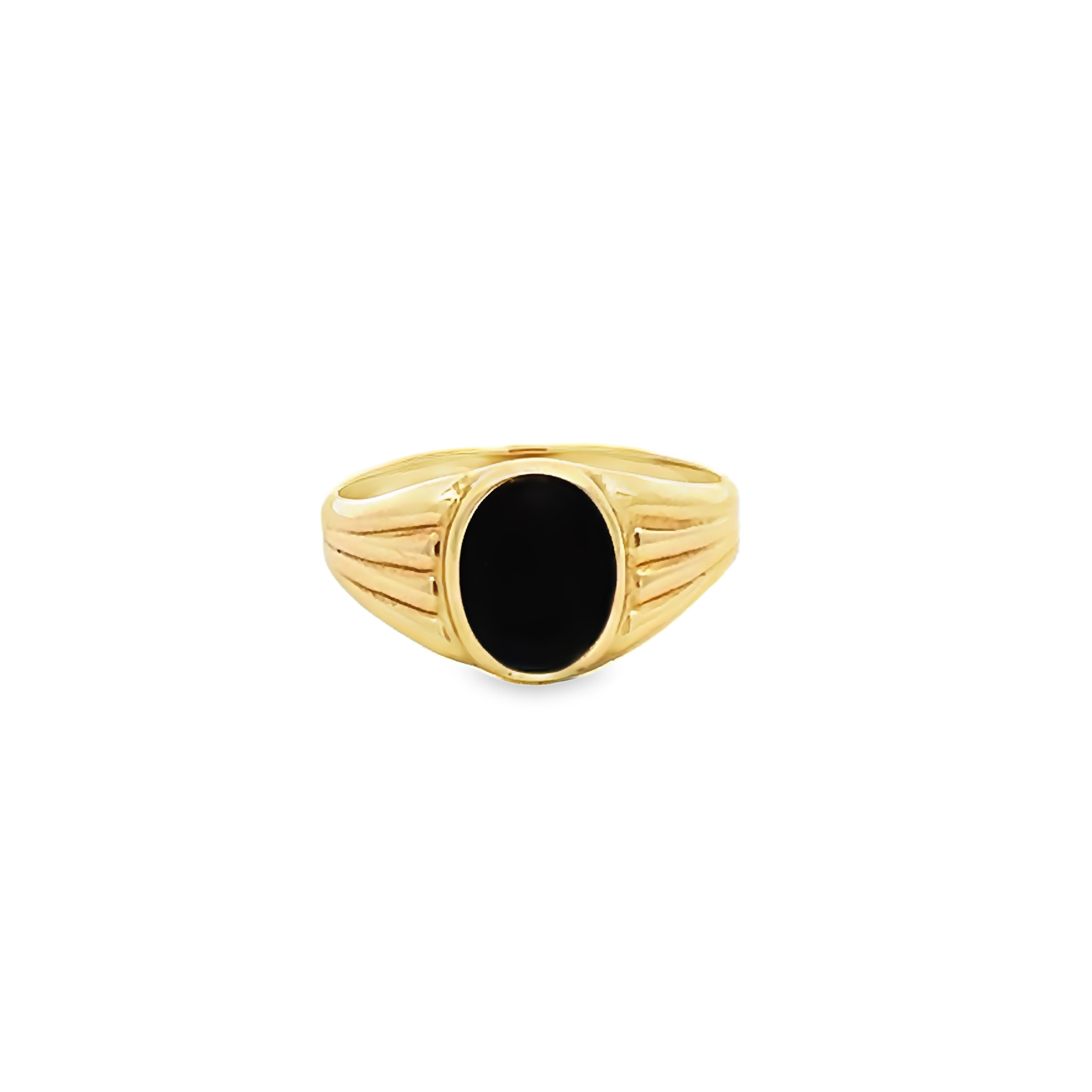 14k Yellow Gold Black Onyx Signet Ring