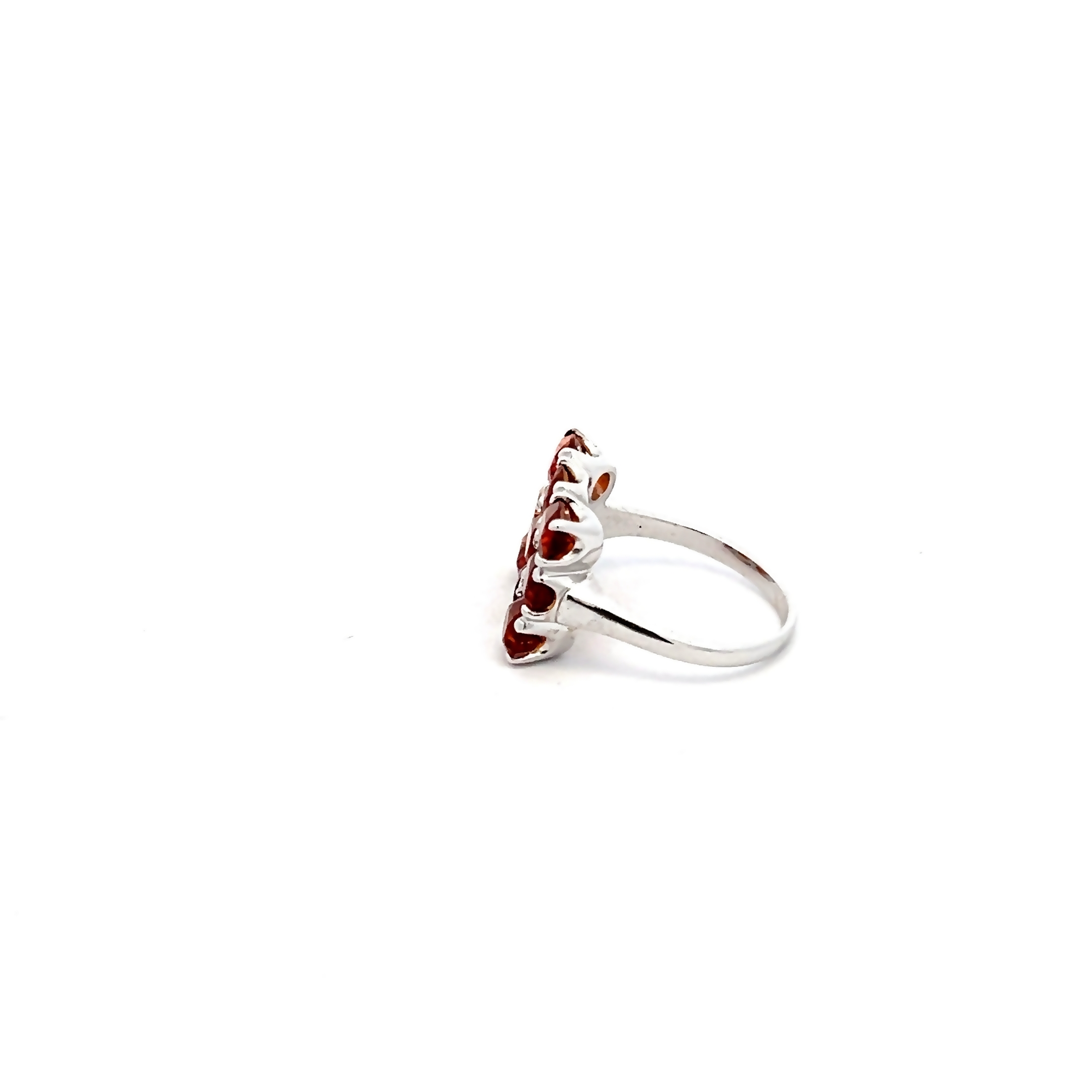 14k White Gold Spessartite Garnet And Diamond Ring
