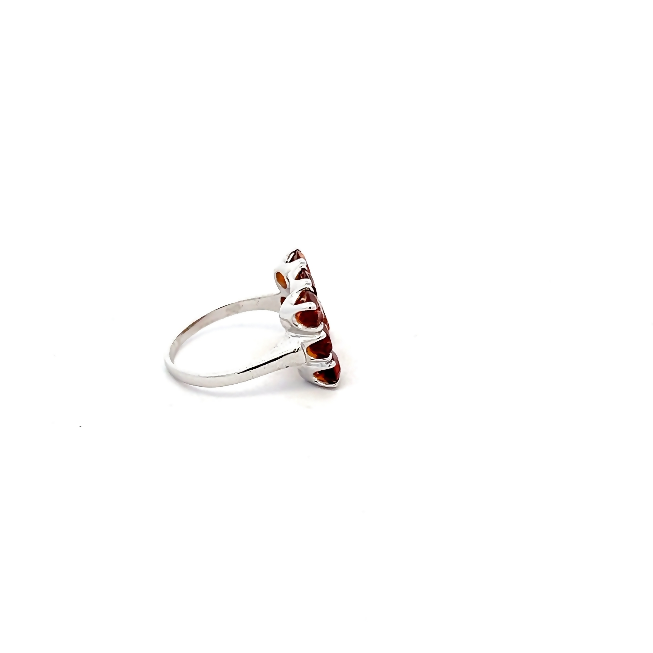 14k White Gold Spessartite Garnet And Diamond Ring