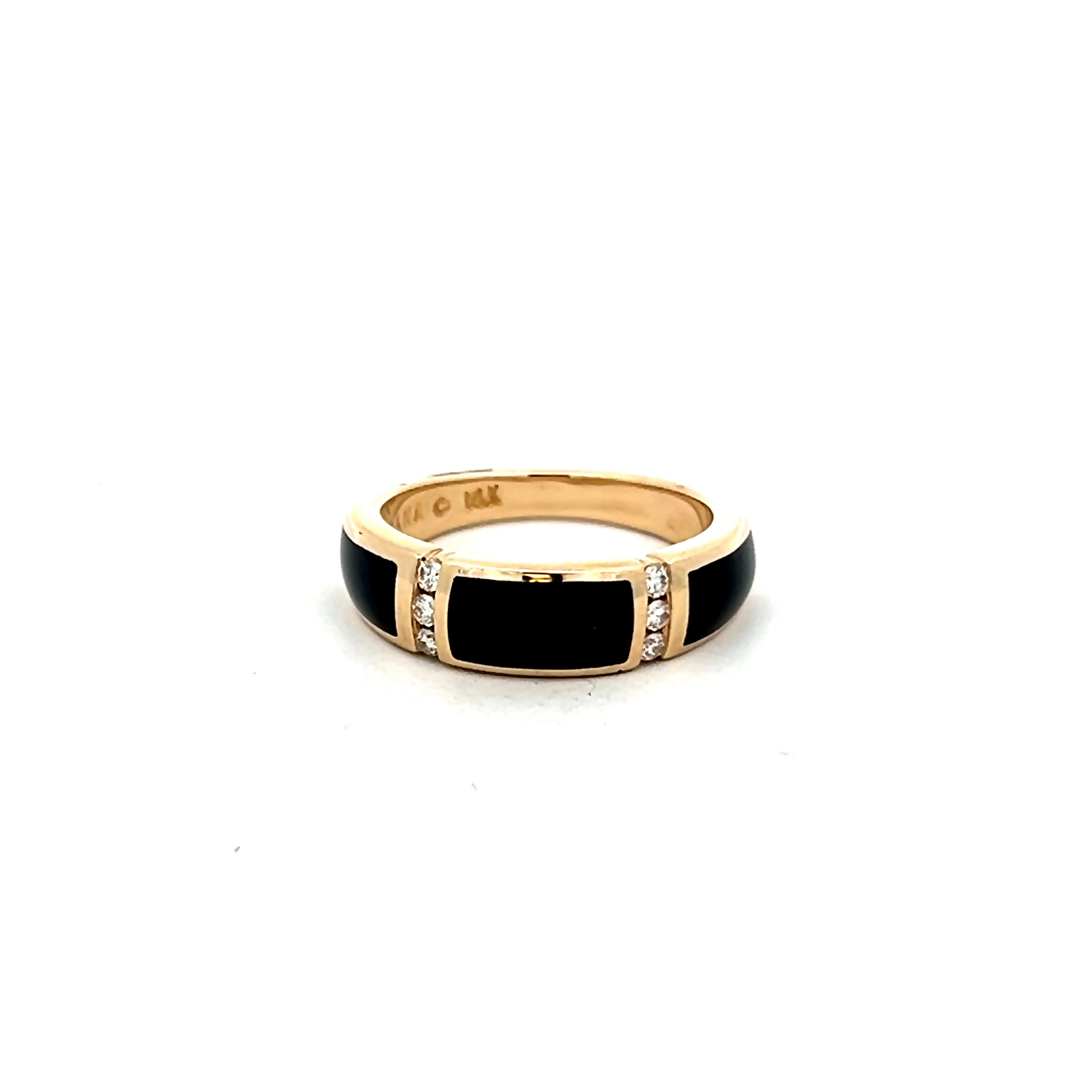 14k Yellow Gold Onyx Inlay Ring