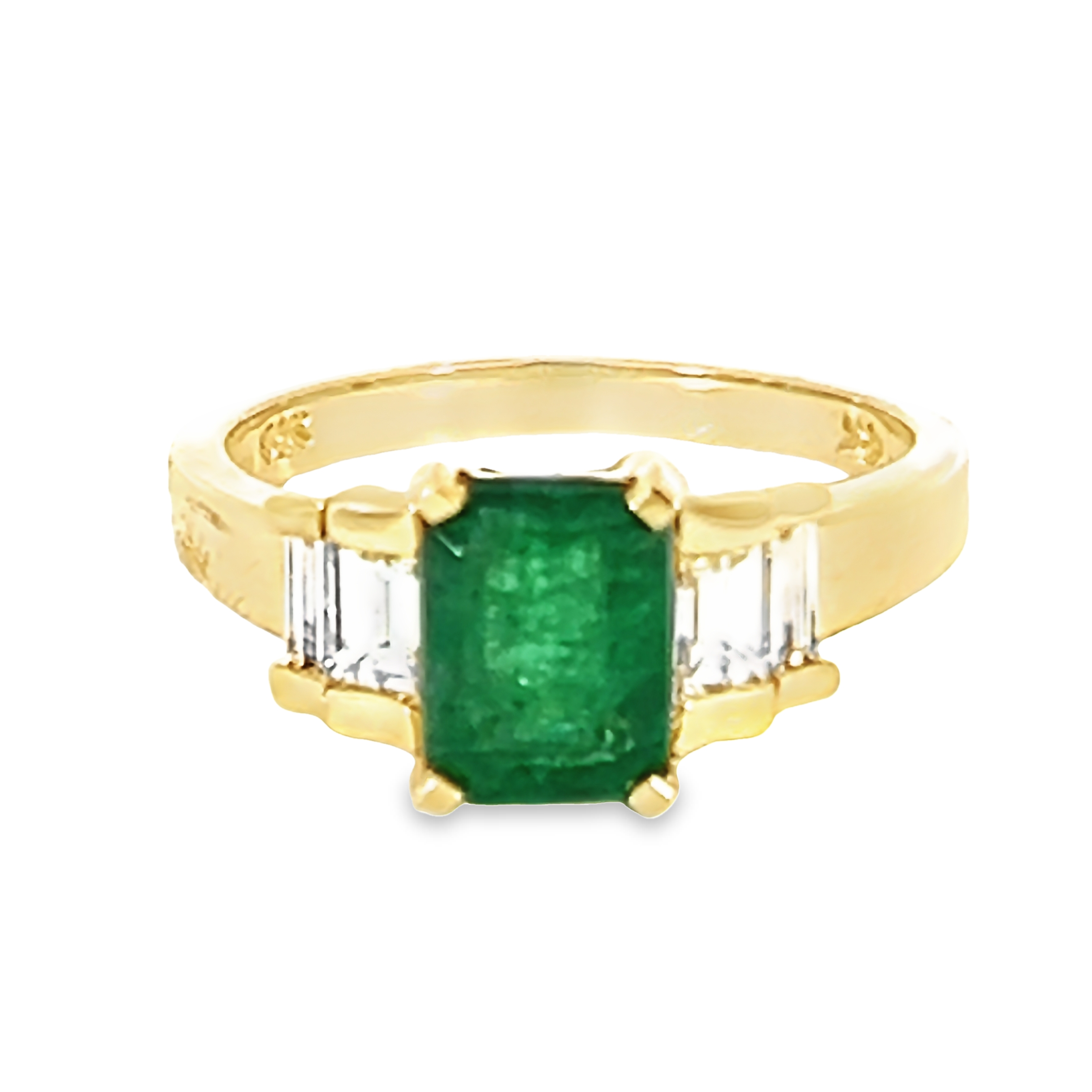 14k Yellow Gold Emerald Fashion Ring
