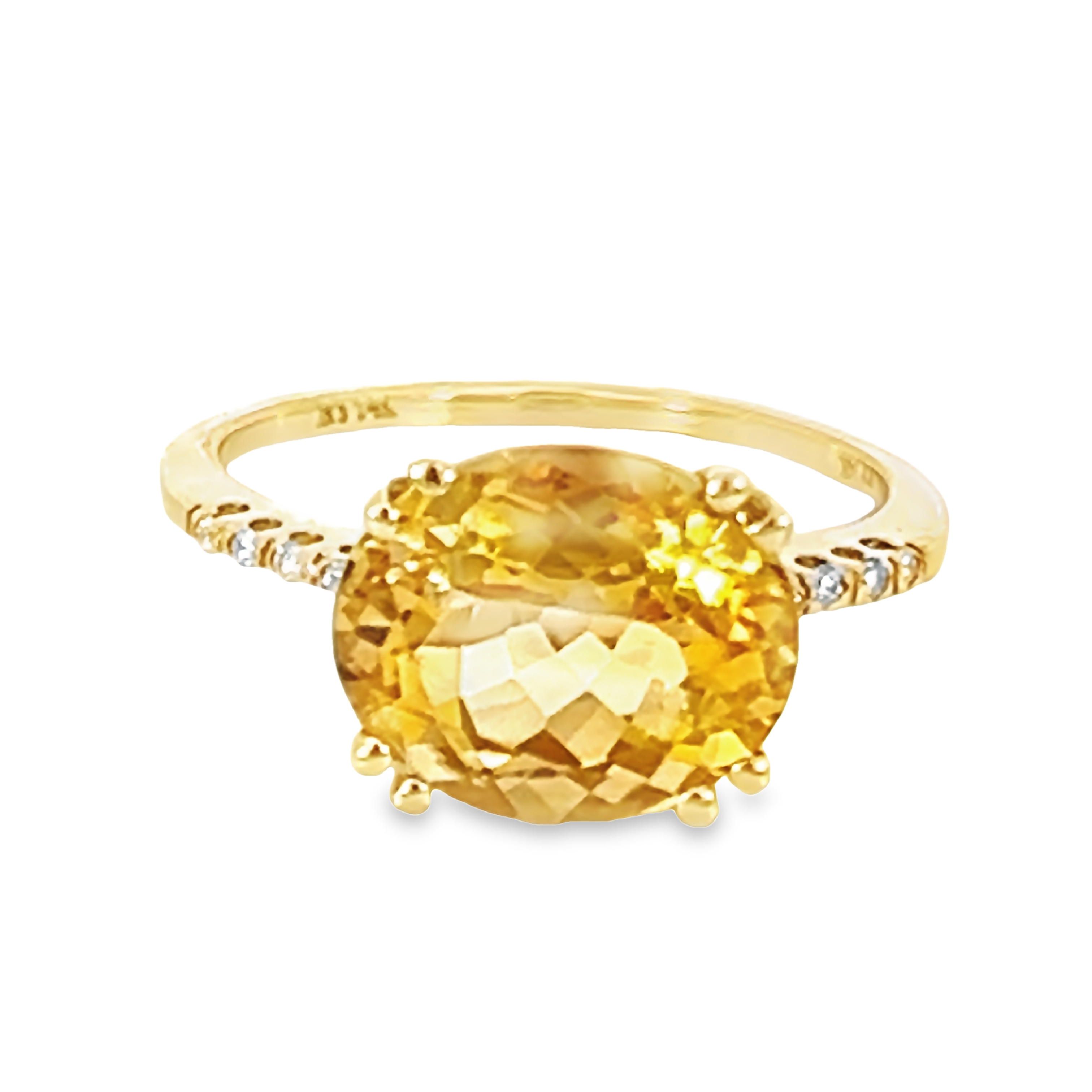 14k Yellow Gold Citrine Fashion Ring