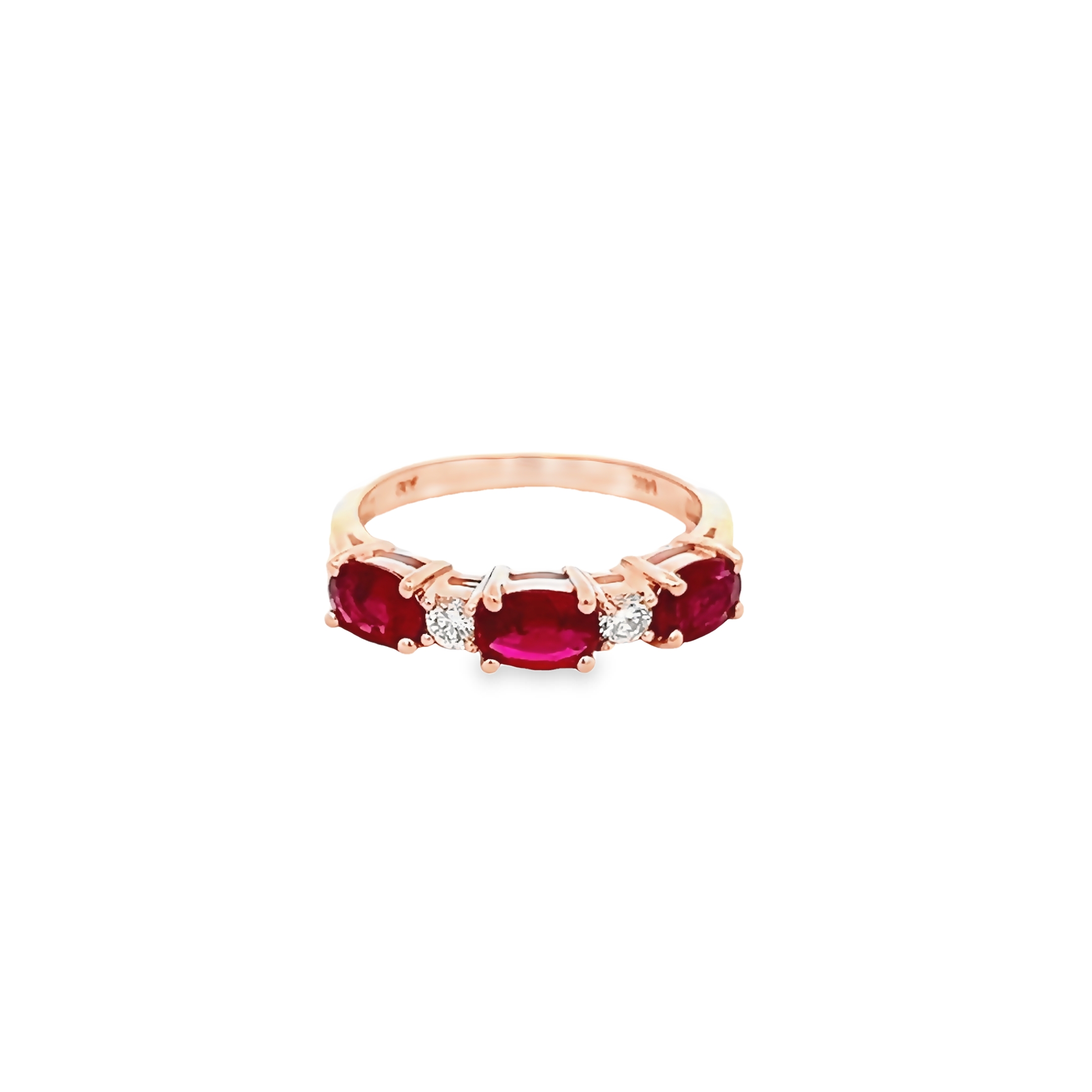 14k Rose Gold 5 Stone Fashion Ring