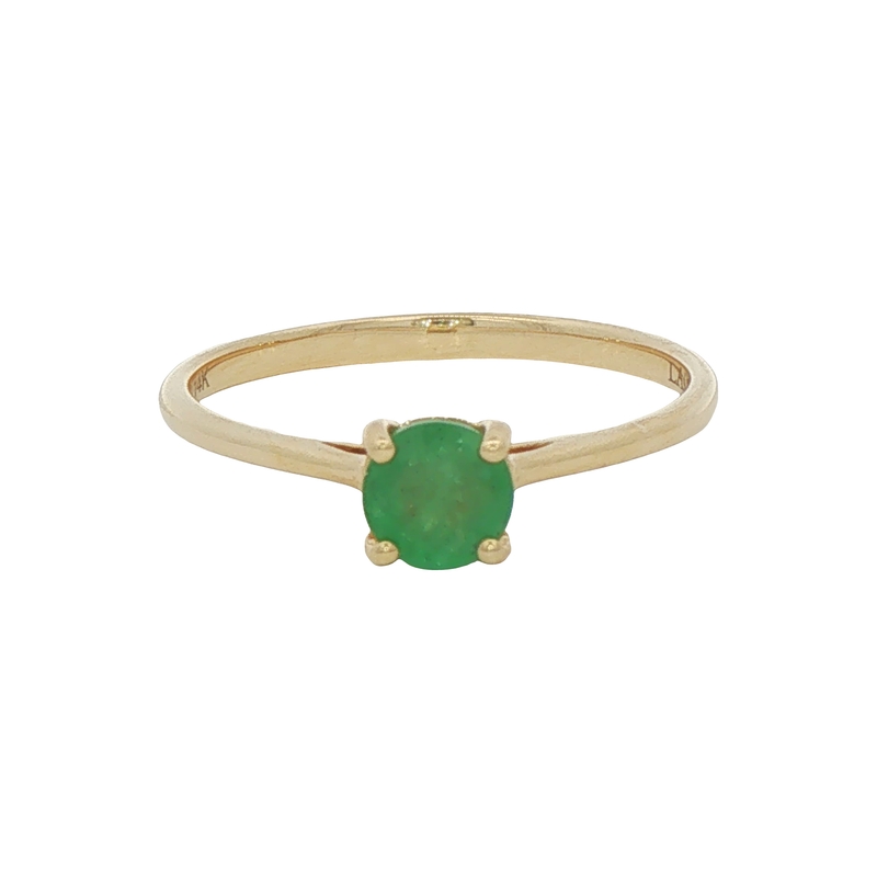 14k Yellow Gold Emerald Ring
