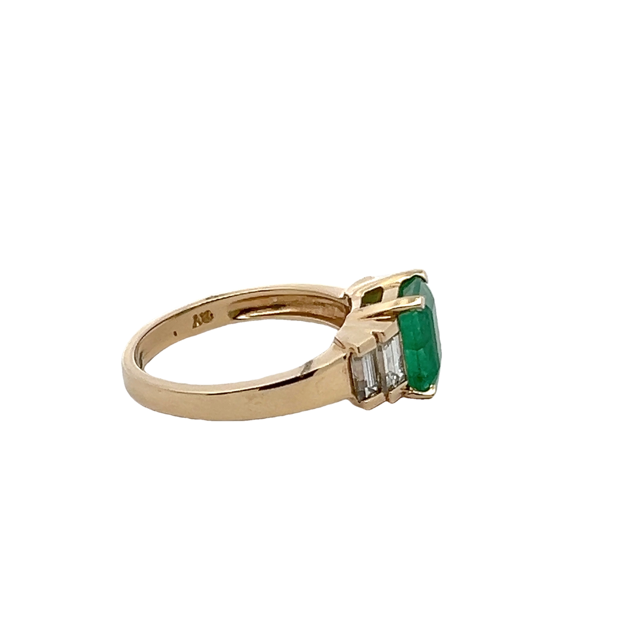 14k Yellow Gold Emerald Fashion Ring