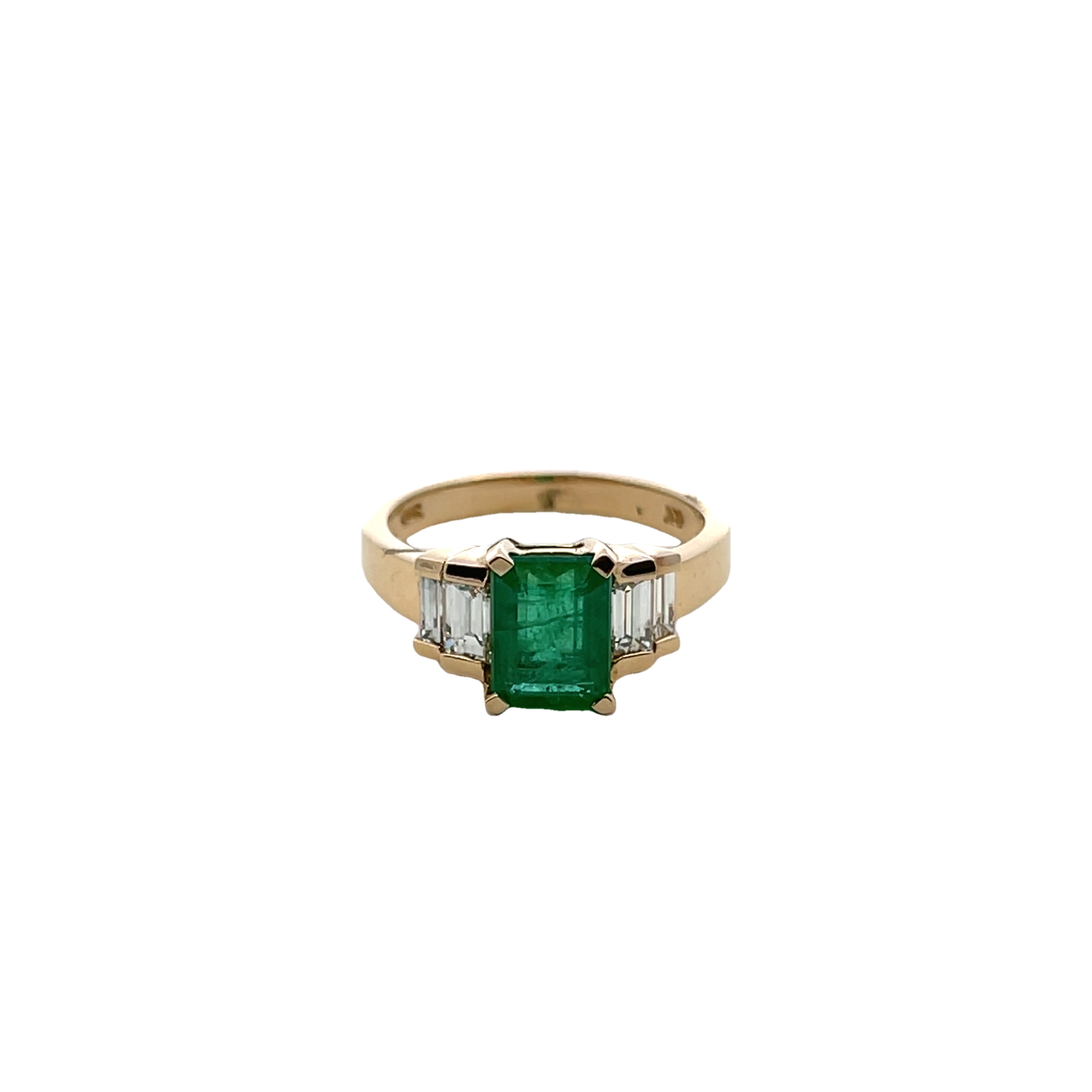 14k Yellow Gold Emerald Fashion Ring