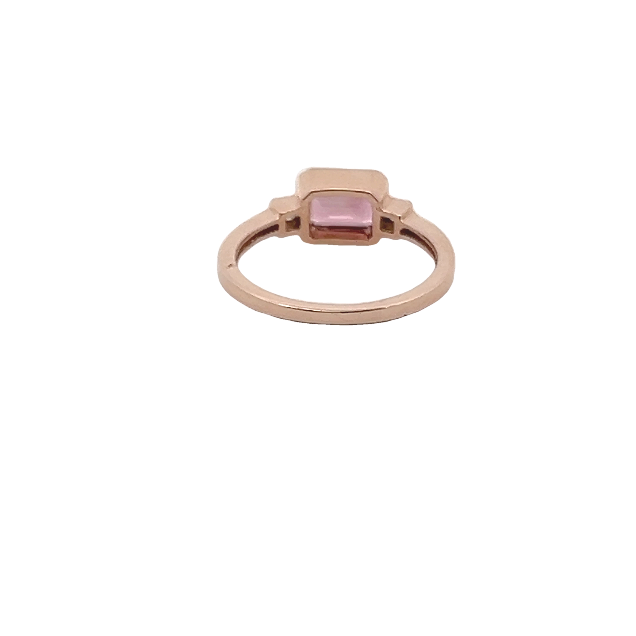 14k Rose Gold Pink Tourmaline And Diamond Ring
