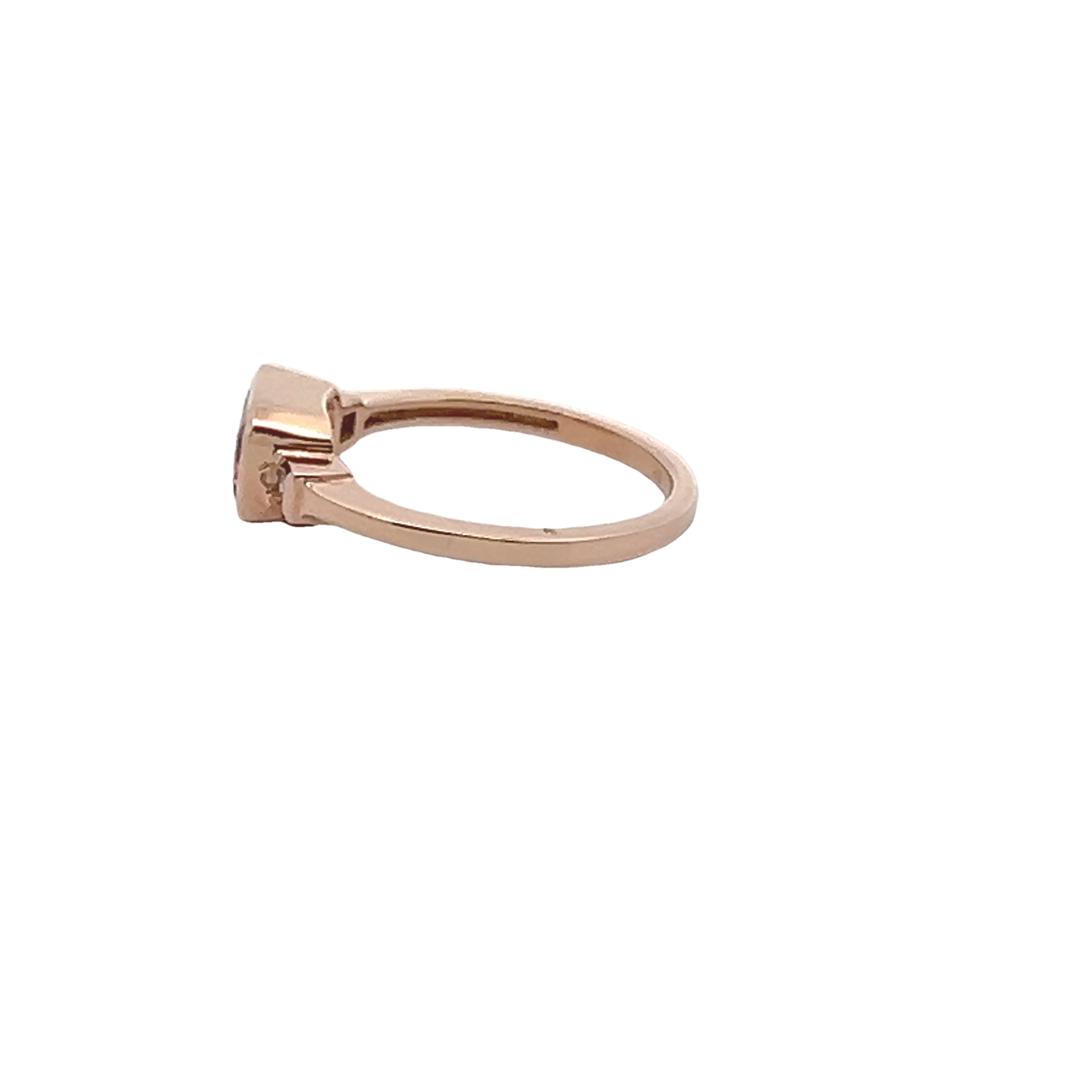 14k Rose Gold Pink Tourmaline And Diamond Ring