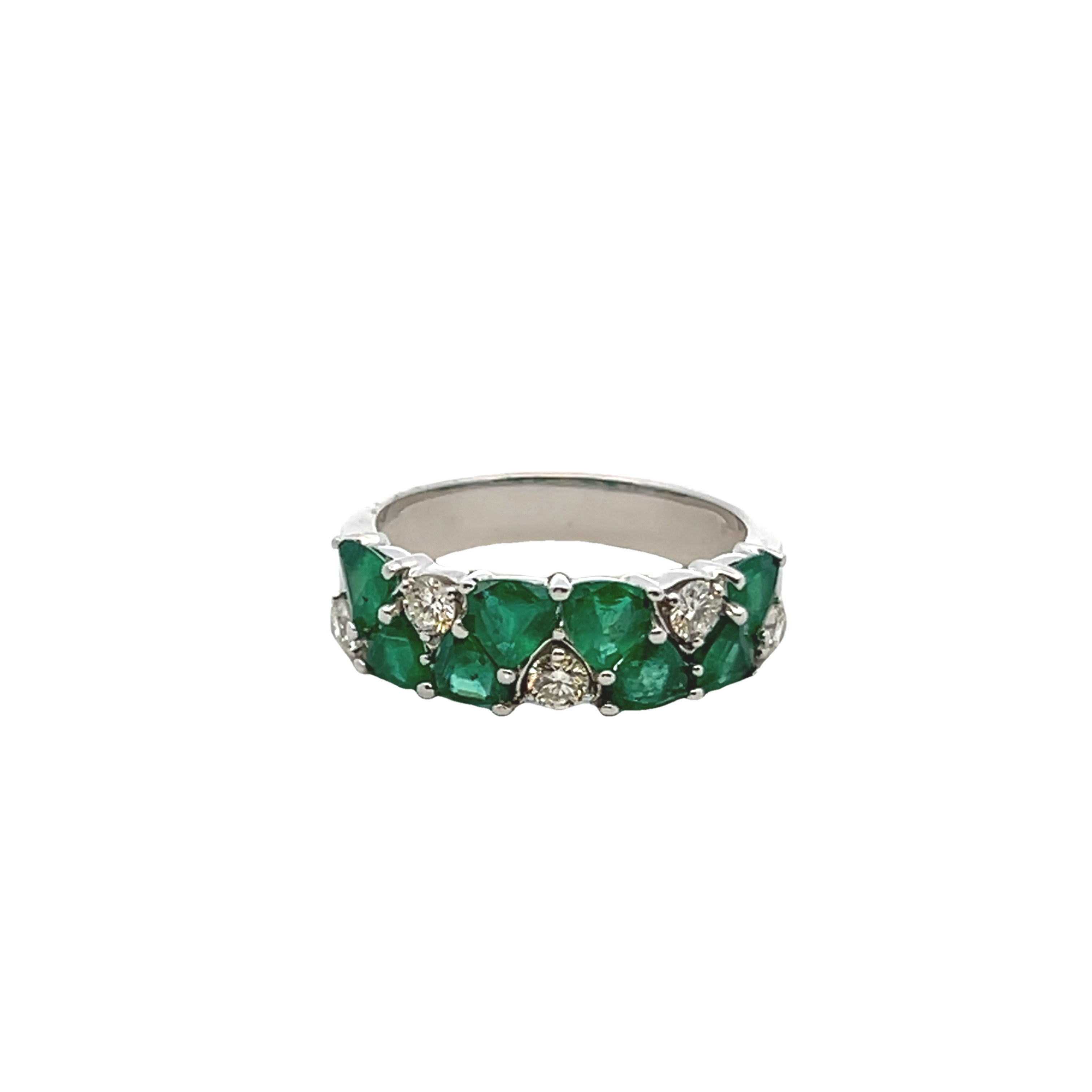18k White Gold Emerald Fashion Ring