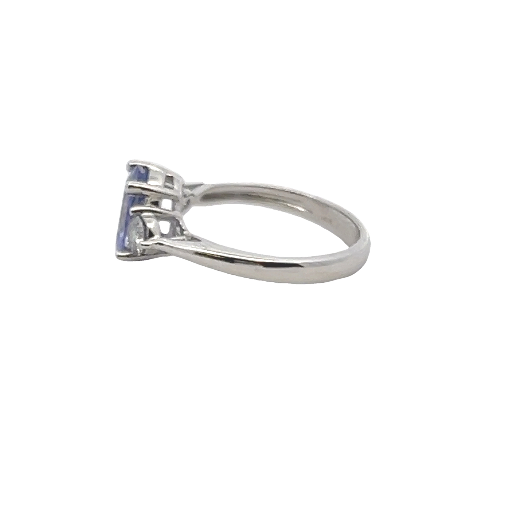 14k White Gold Tanzanite And Diamond Ring