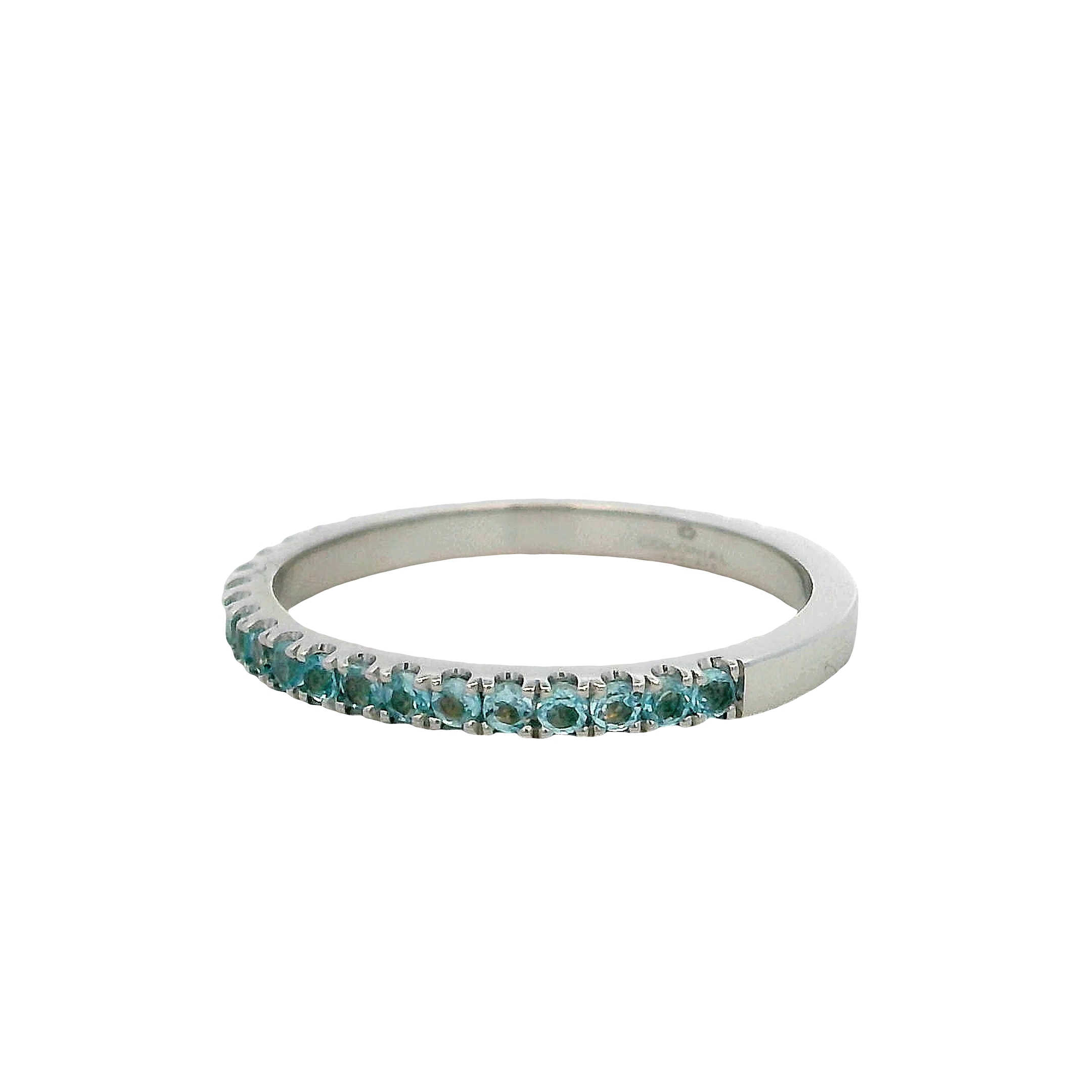 14k White Gold Blue Topaz Ring