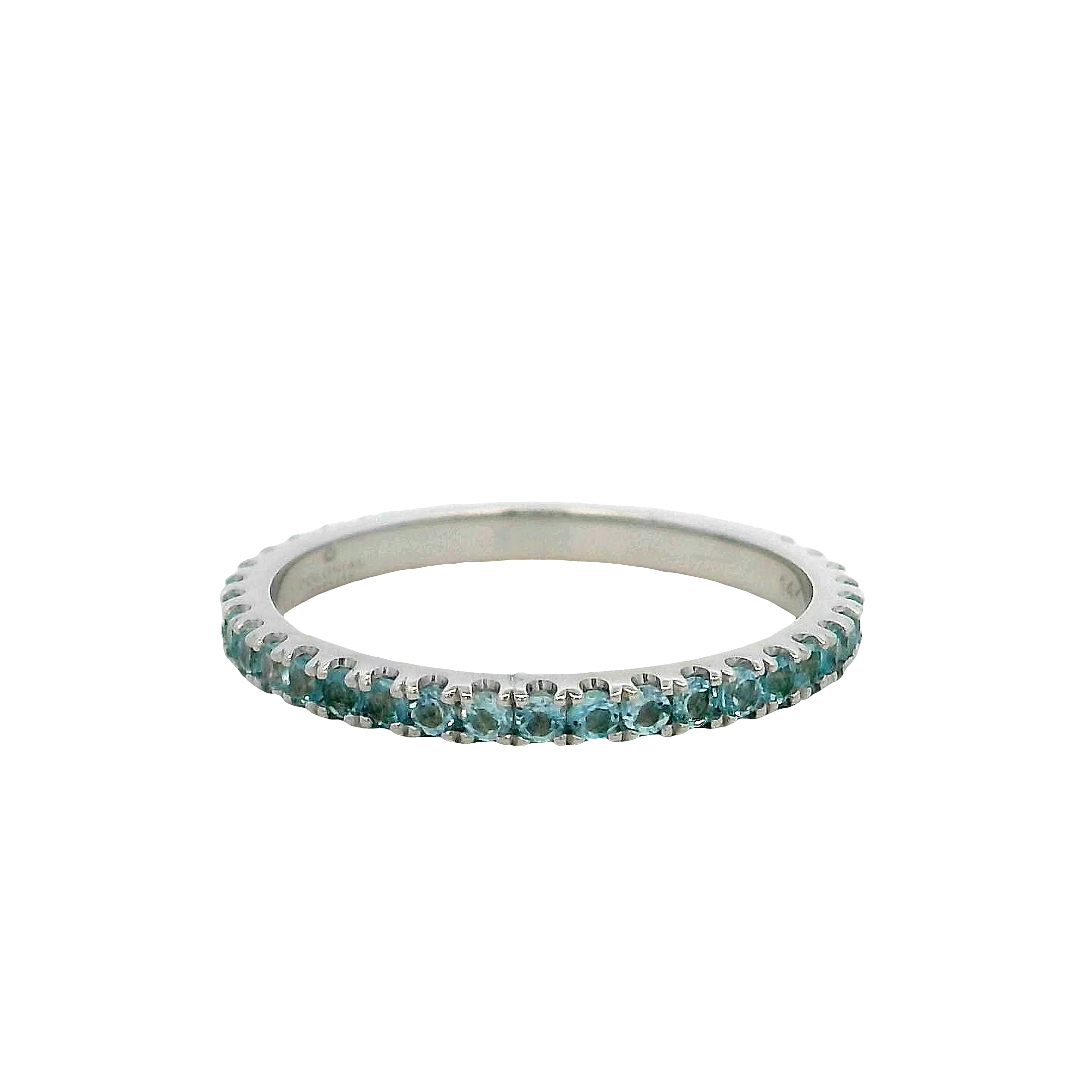 14k White Gold Blue Topaz Ring