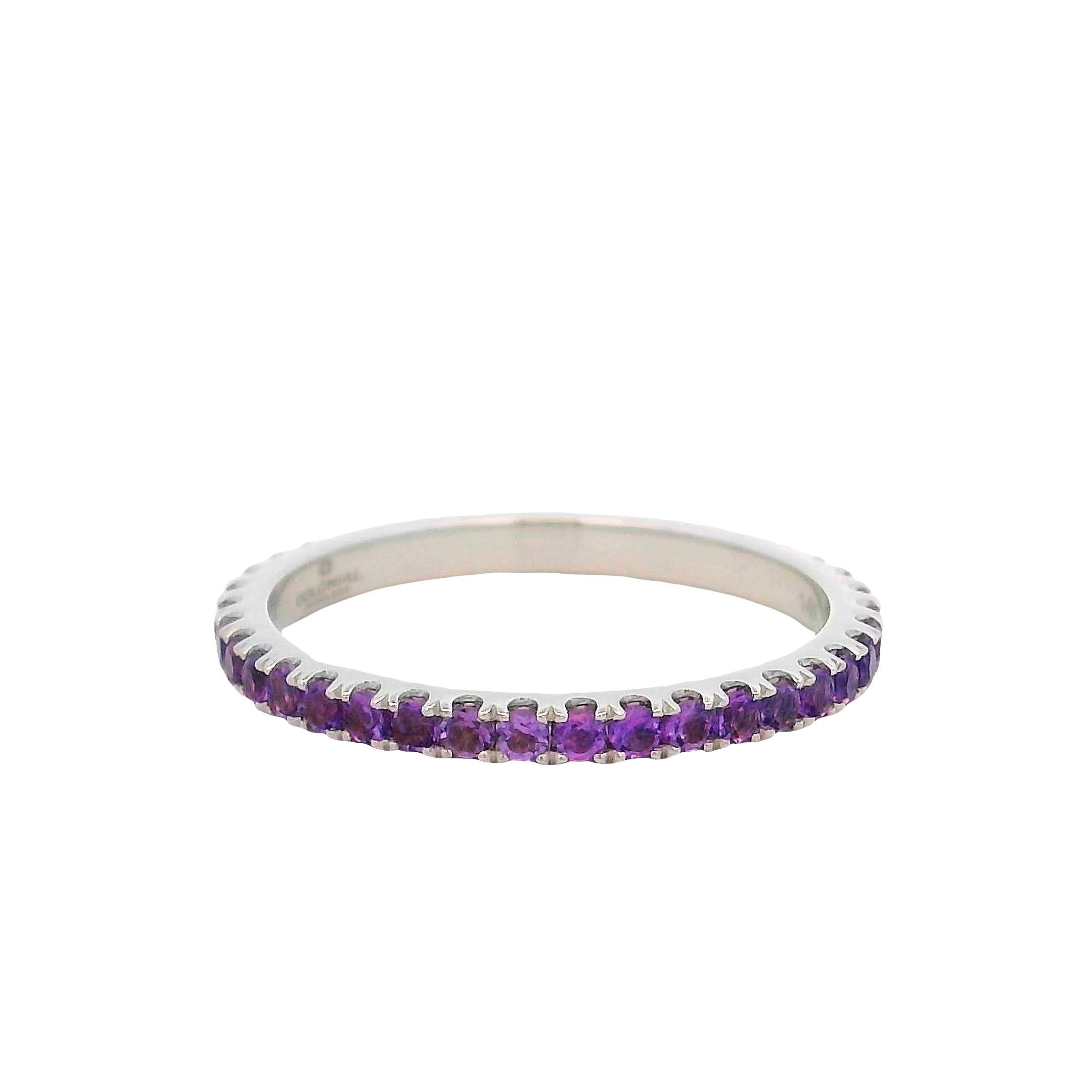 14k White Gold Amethysts Ring