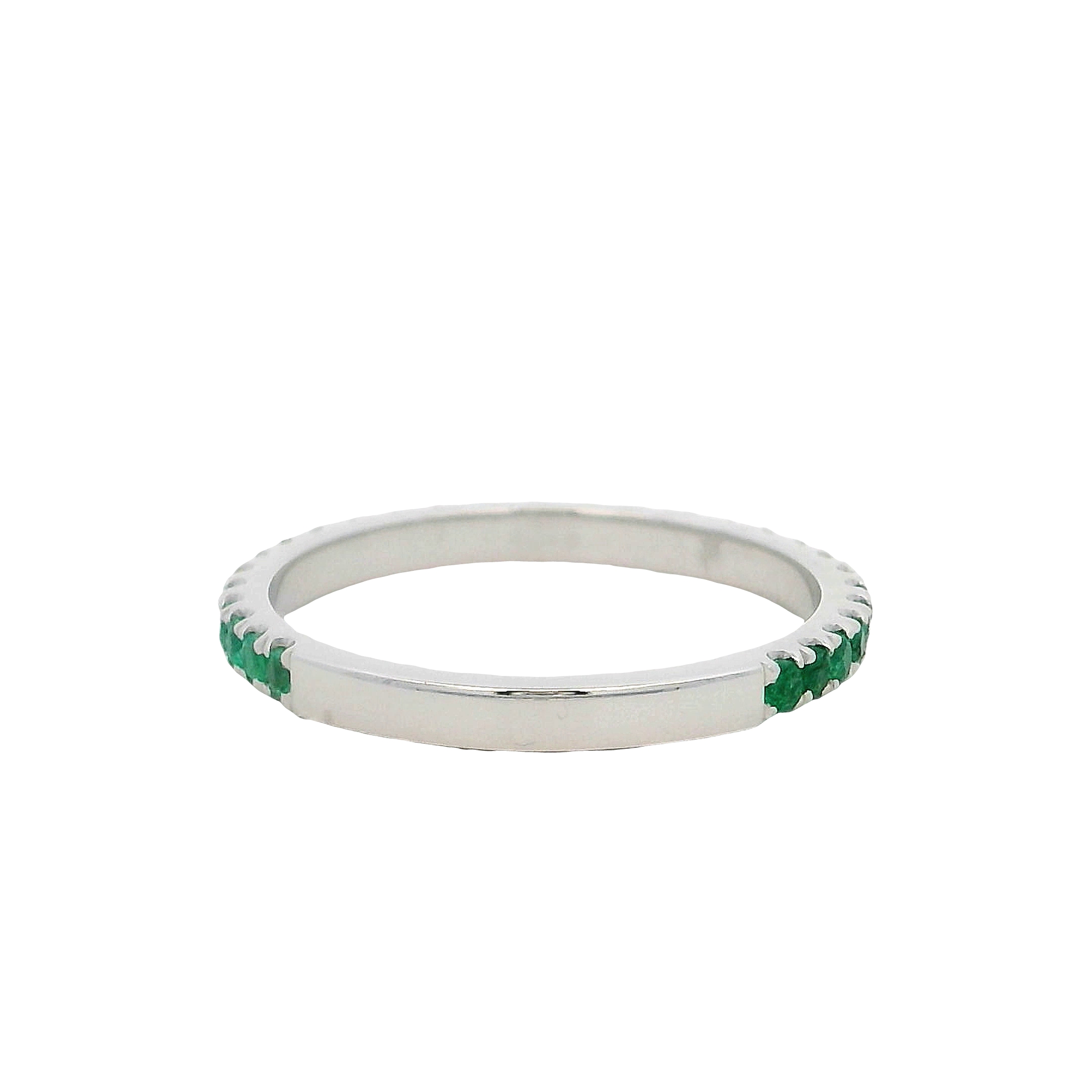 14k White Gold Emerald Ring