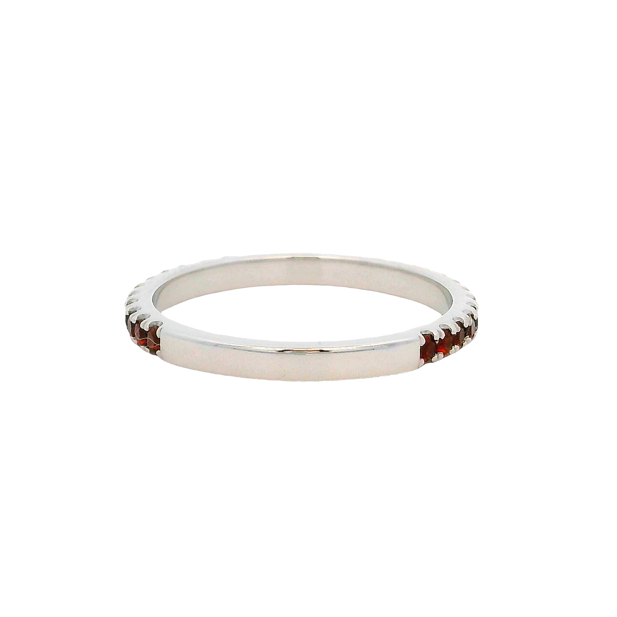 14k White Gold Garnet Ring