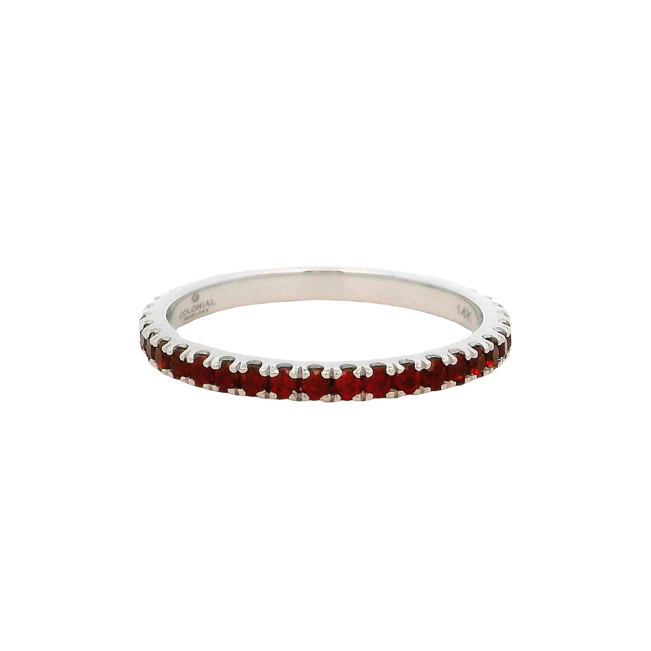 14k White Gold Garnet Ring