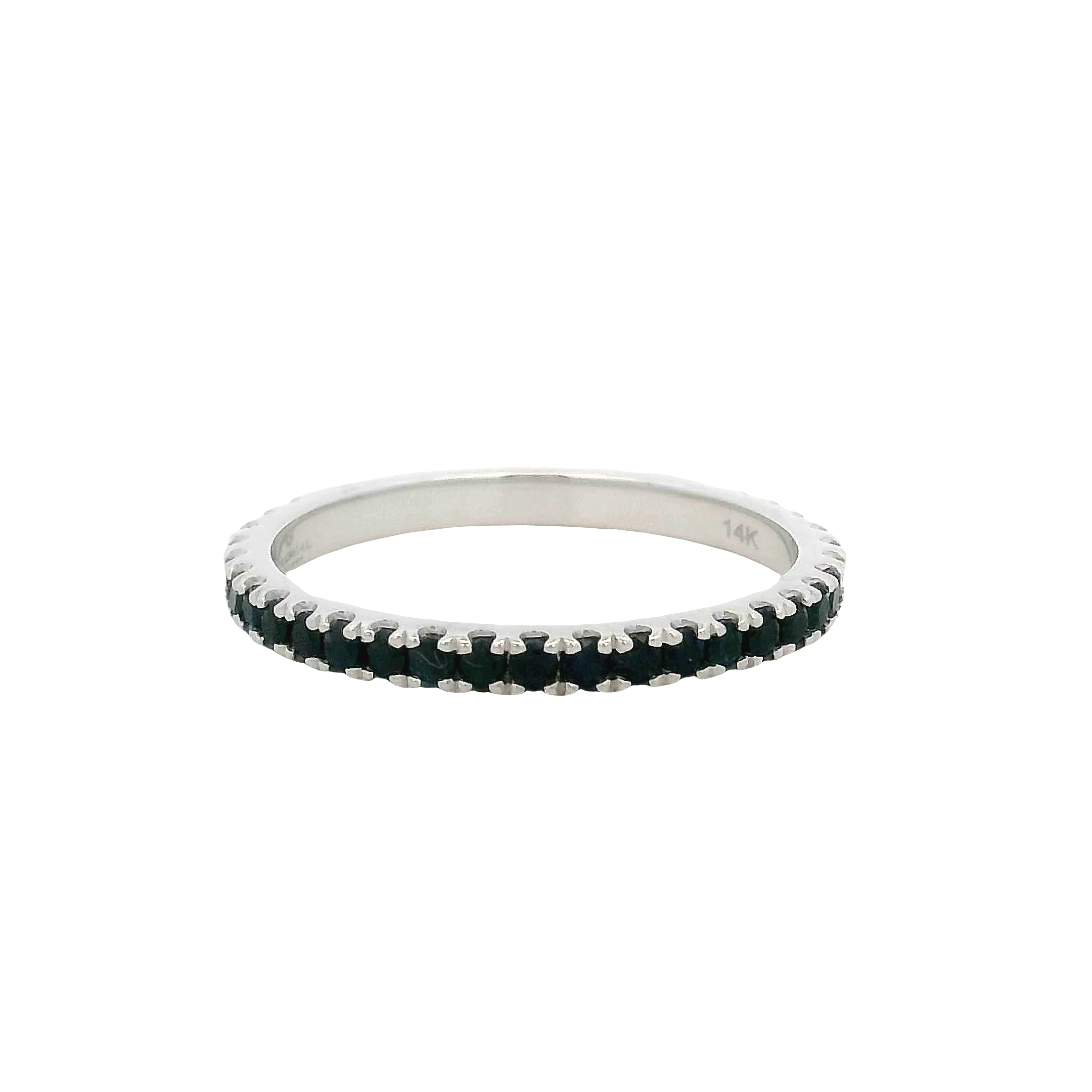14k White Gold Blue Sapphire Ring