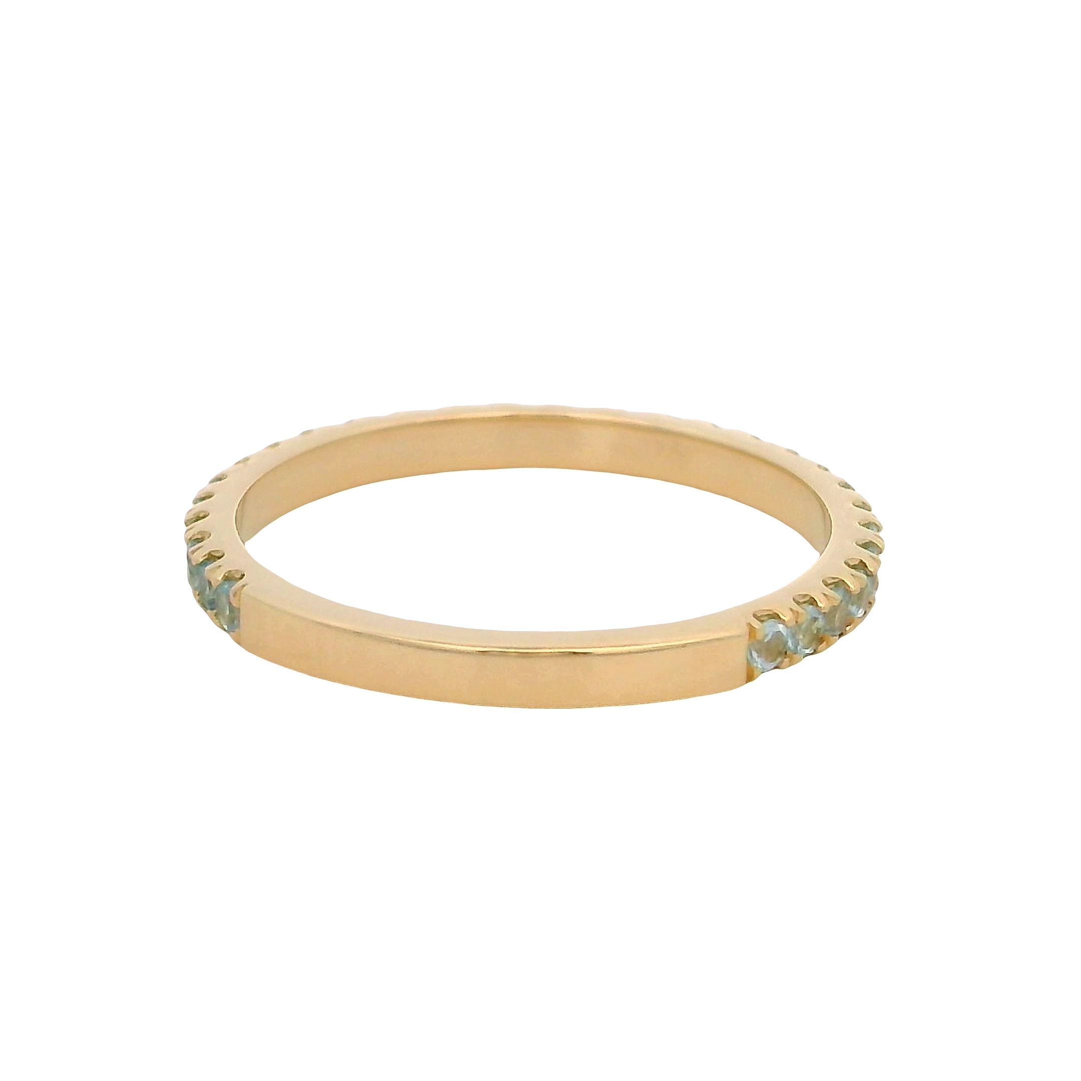 14k Yellow Gold Blue Topaz Ring