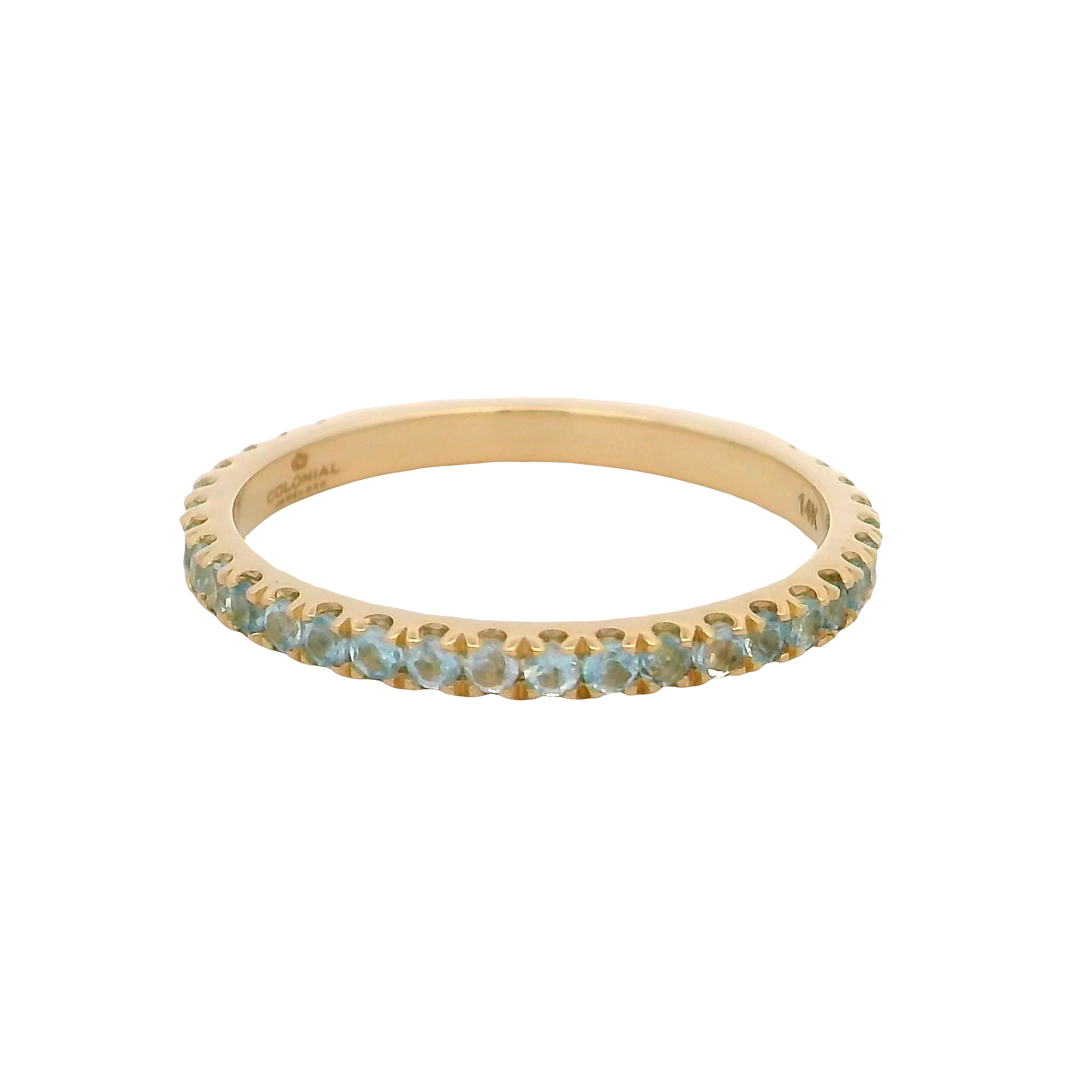 14k Yellow Gold Blue Topaz Ring