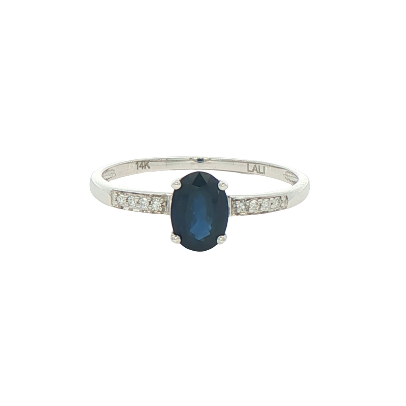 14k Yellow Gold Diamond And Sapphire Ring