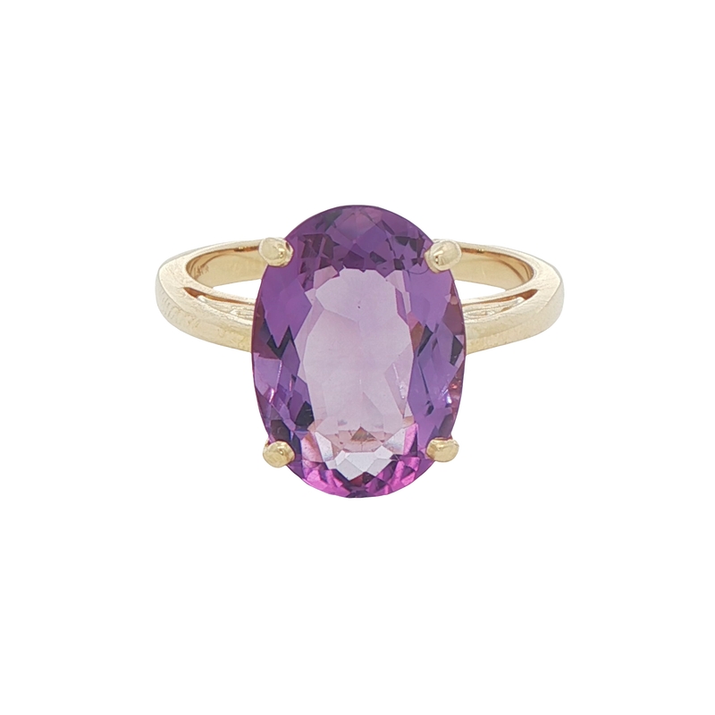 14k Yellow Gold Amethyst Ring