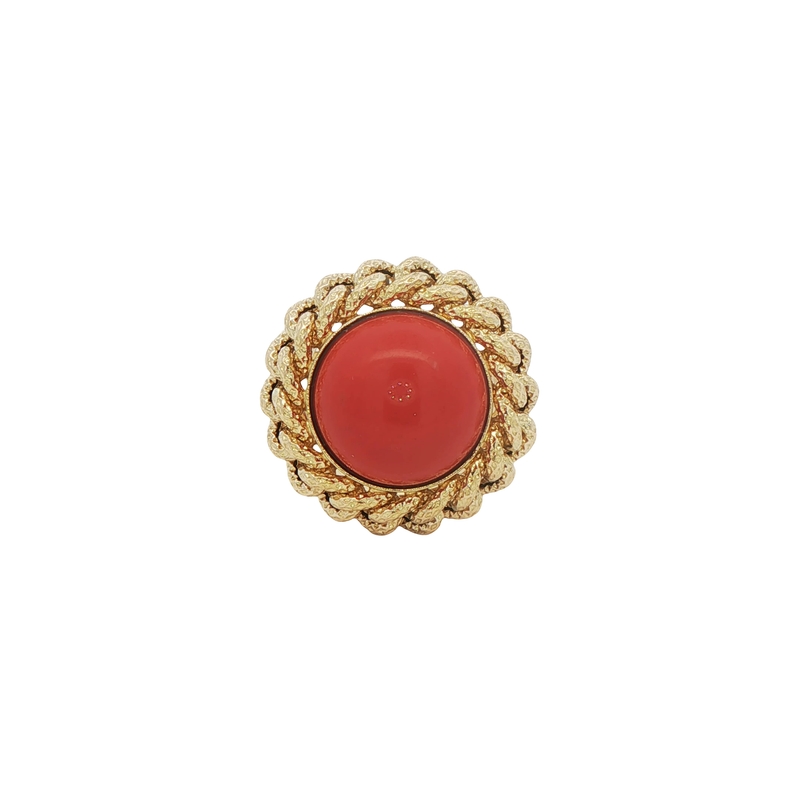 14k Yellow Gold Coral Ring
