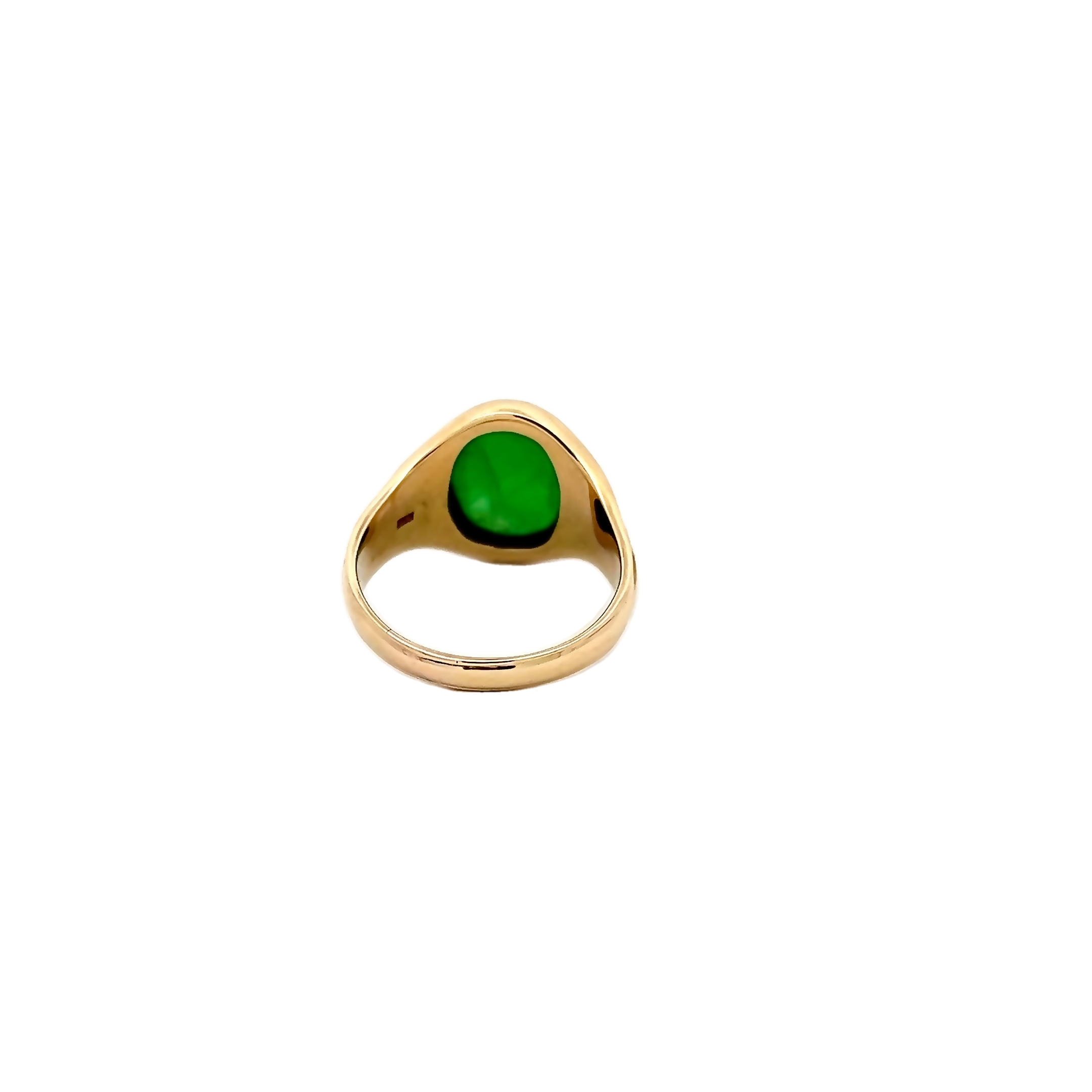 14k Yellow Gold Jadeite Cabochon Ring