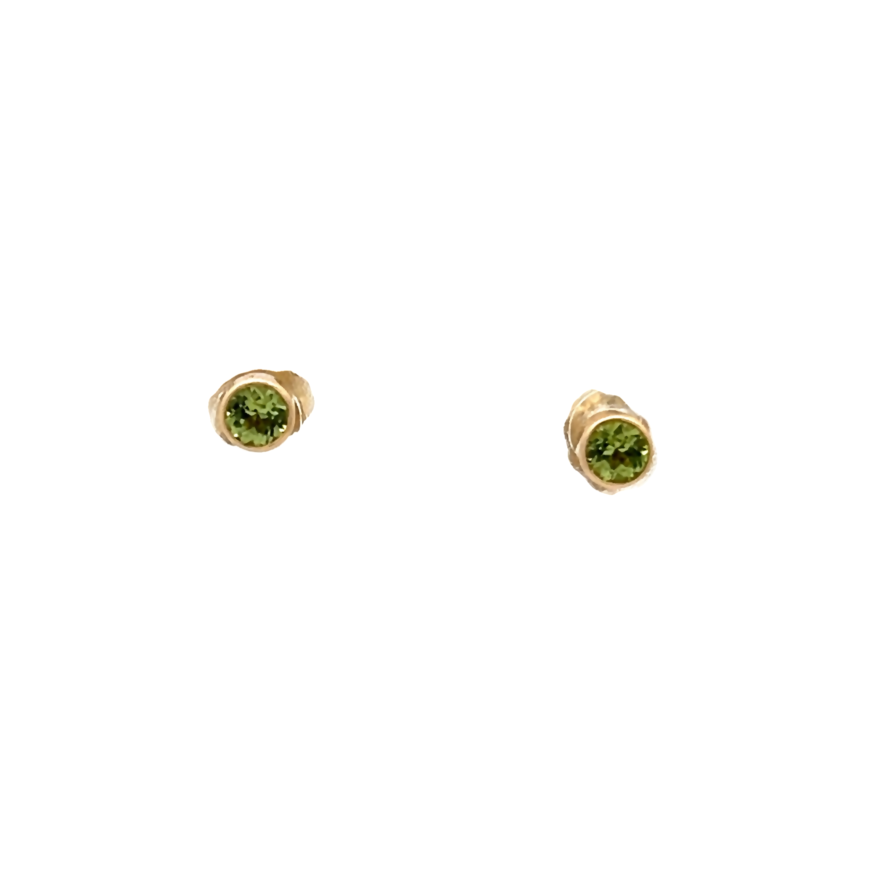 14k Yellow Gold Periodot Stud Earrings