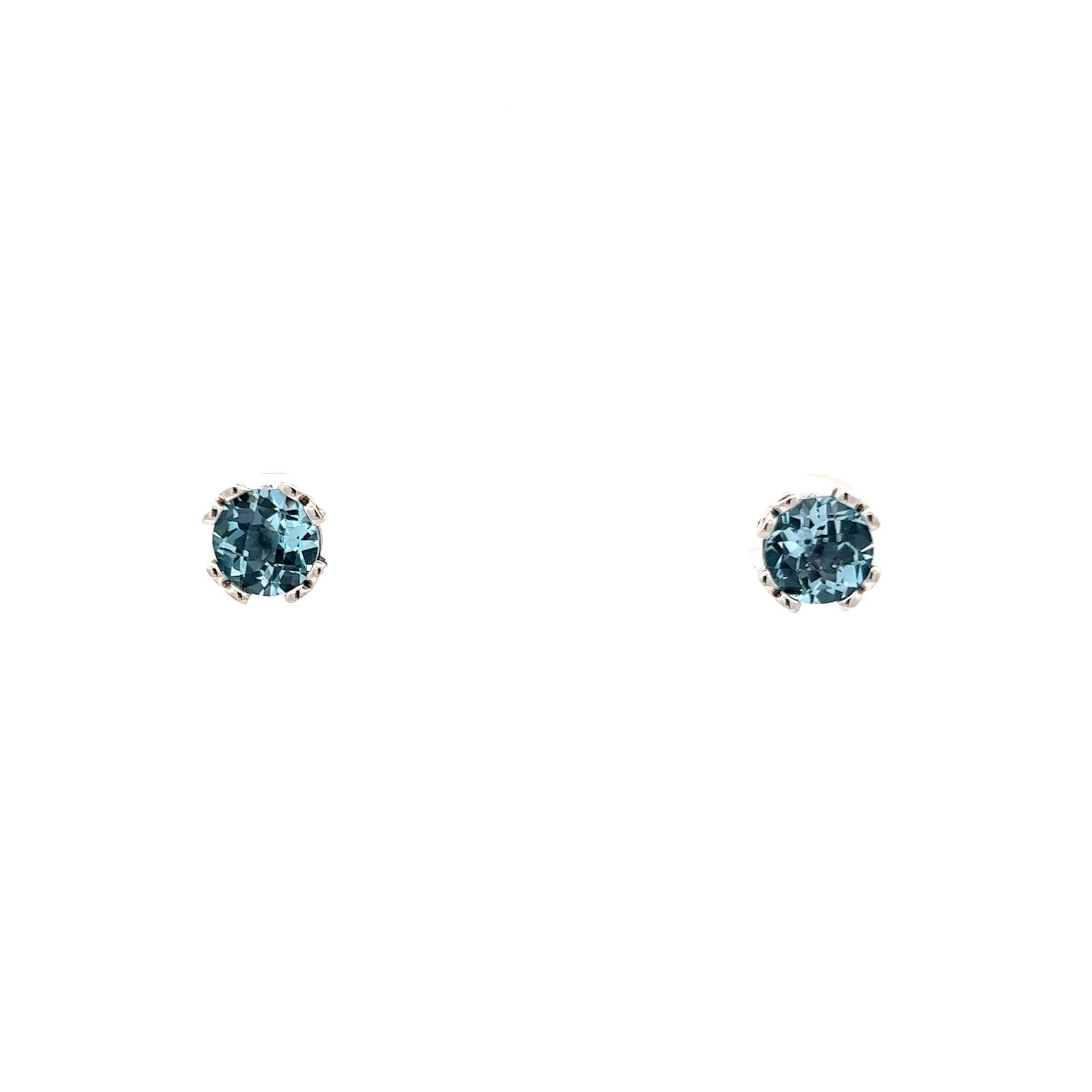 Sterling Silver 7mm round Blue Topaz studs