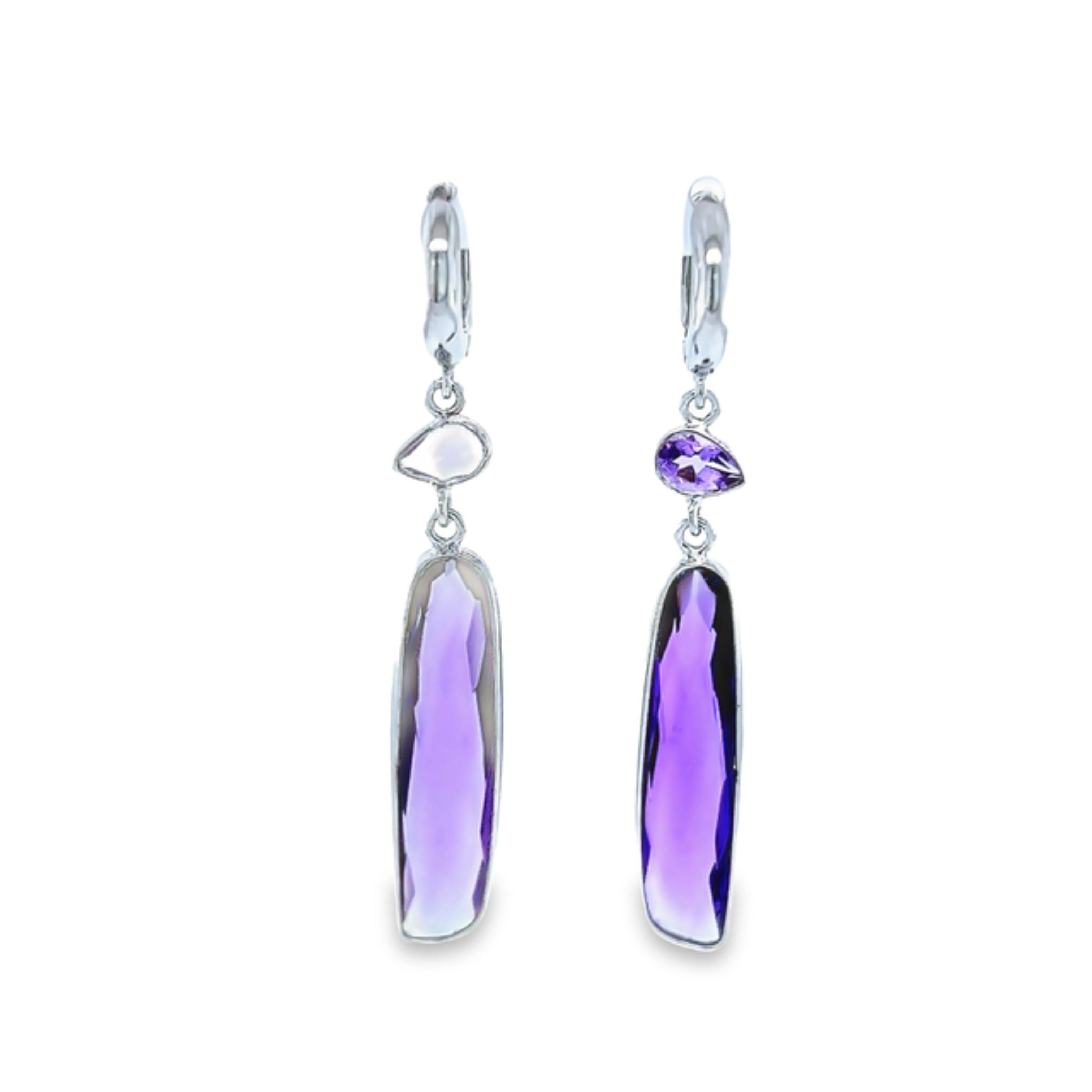 Sterling Silver Amethyst Dangle Earrings