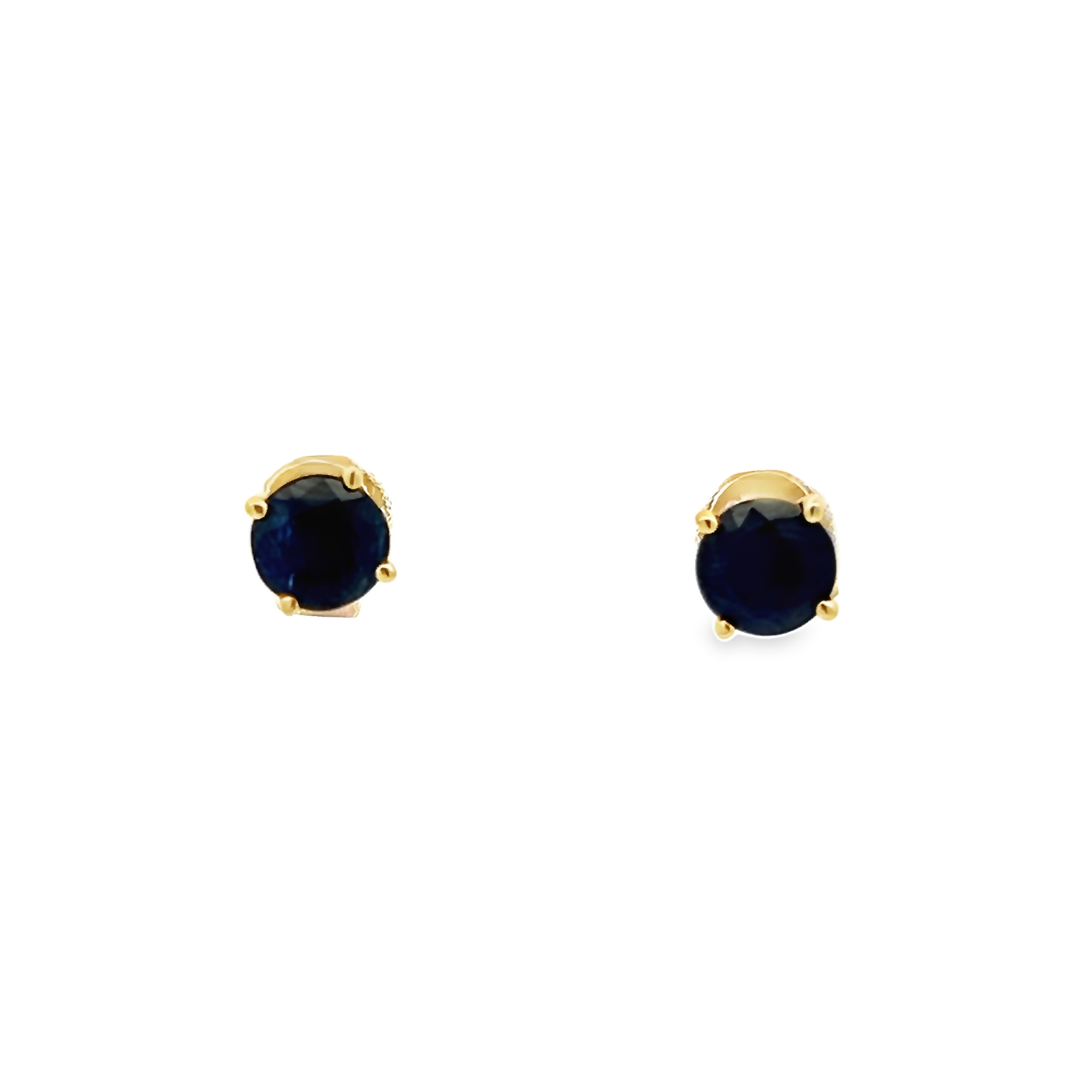 14k Yellow Gold Sapphire Stud Earrings