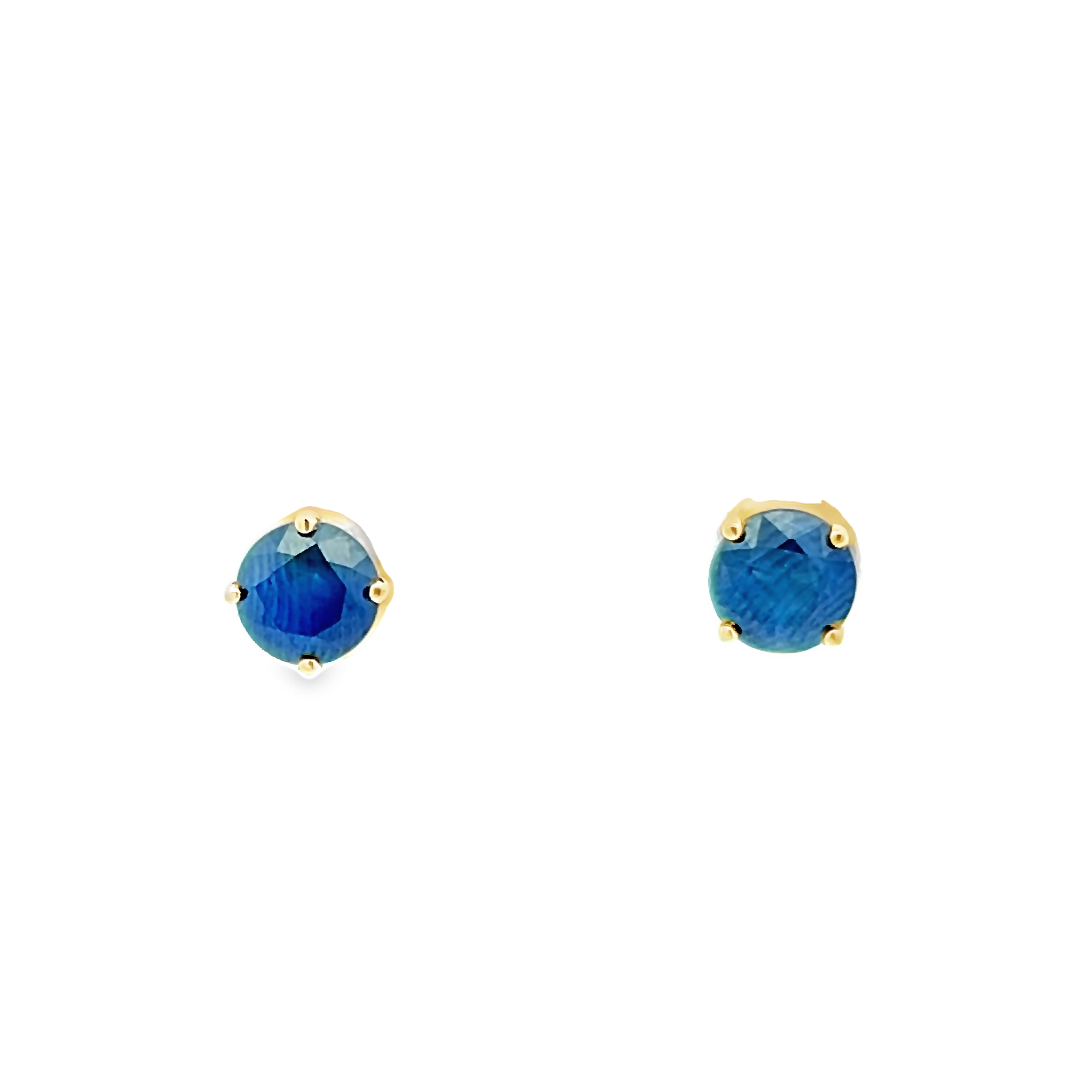 14k Yellow Gold Sapphire Stud Earrings