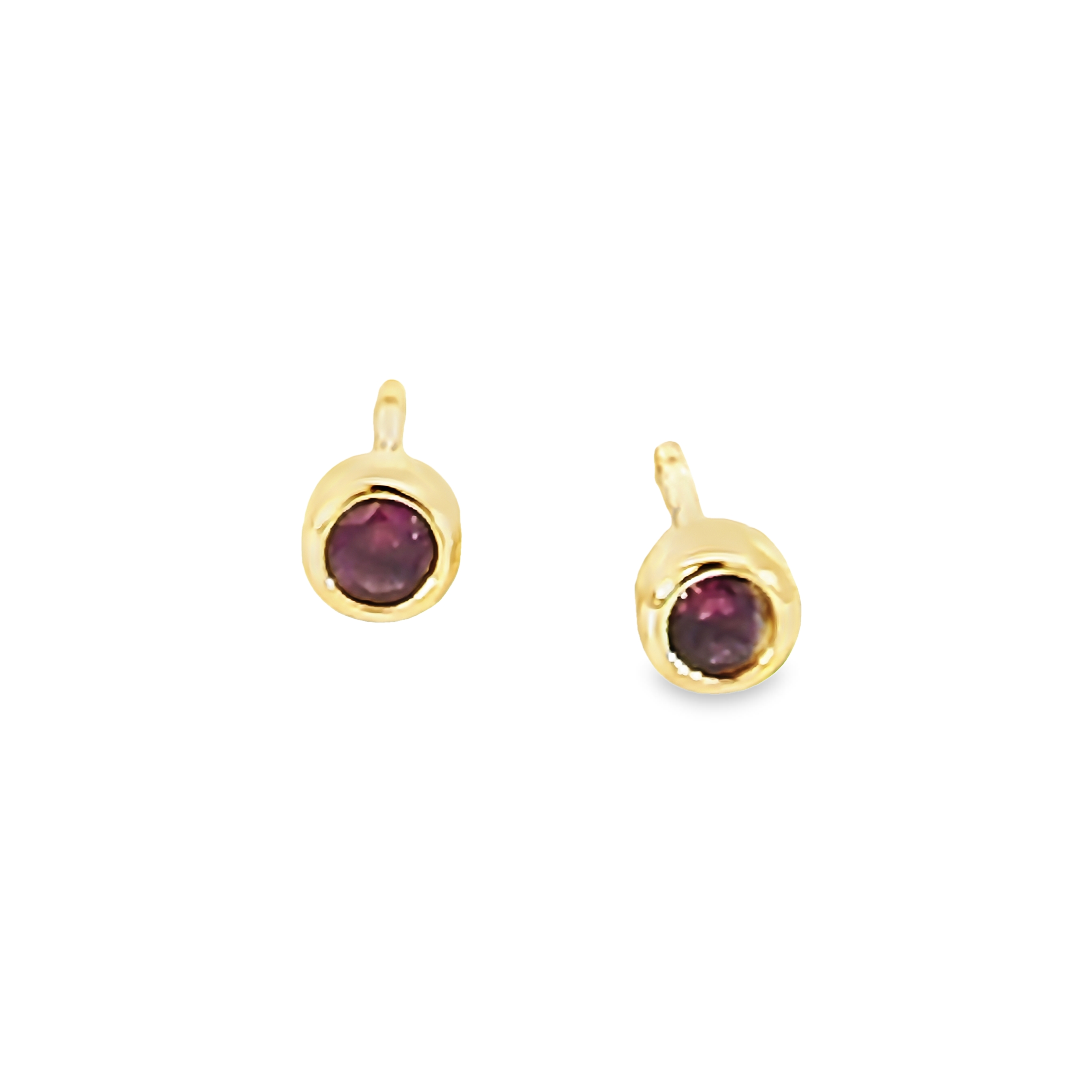 14k Yellow Gold Ruby Stud Earrings