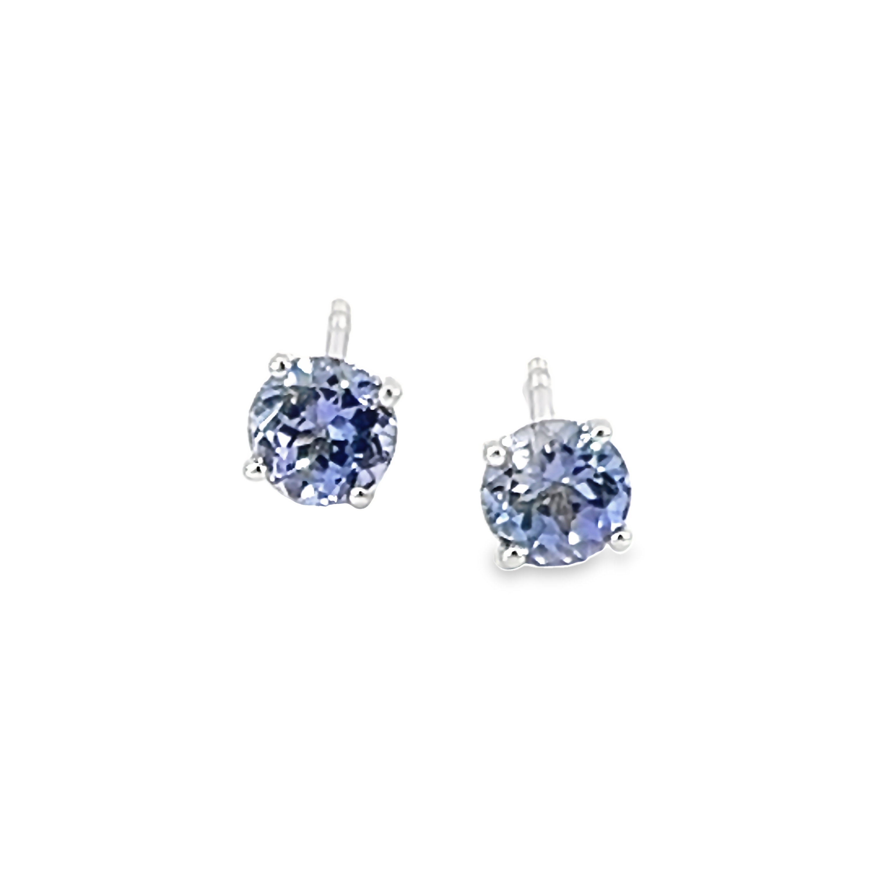 14k White Gold Tanzanite Stud Earrings