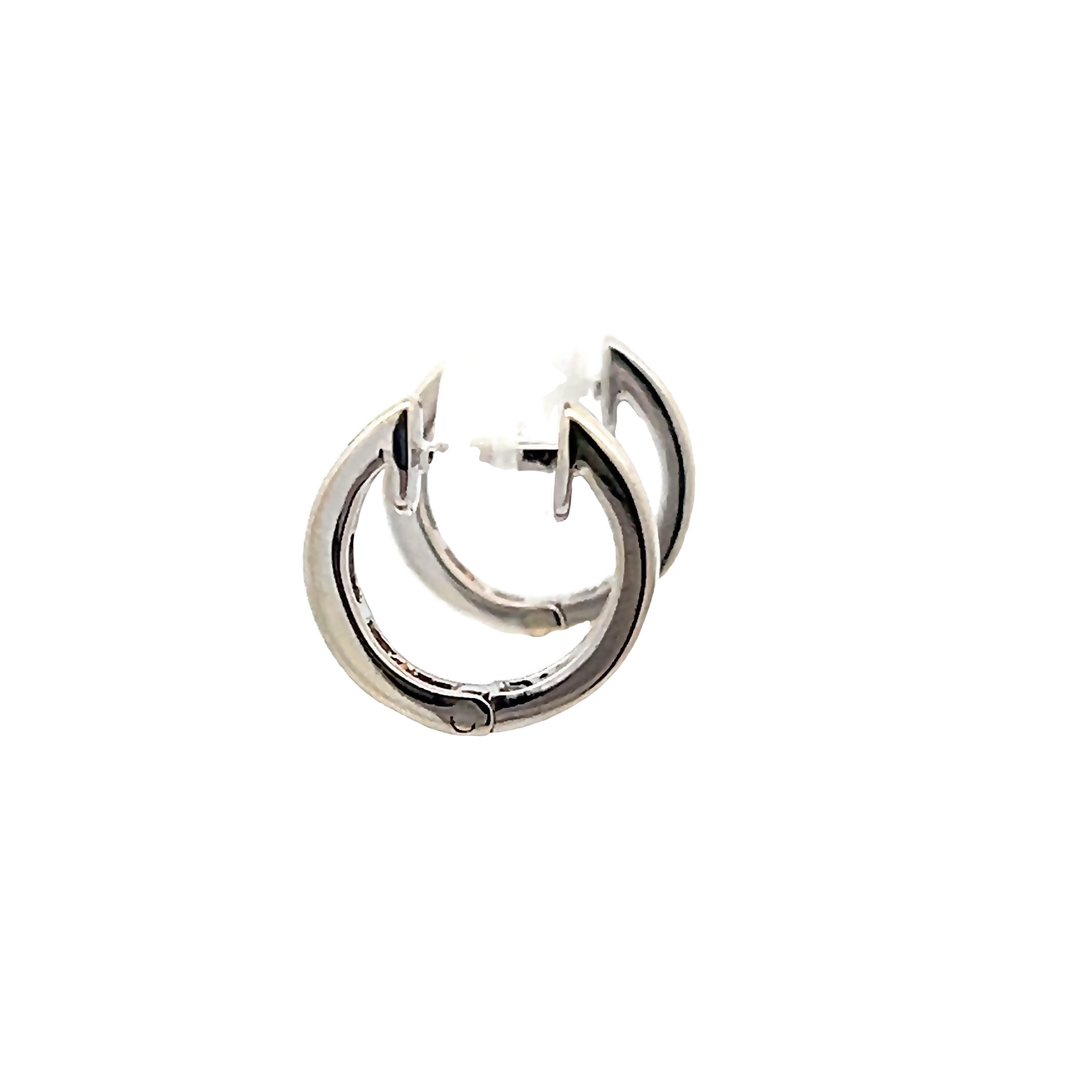 14k White Gold Multi-colored Sapphire Hoop Earrings