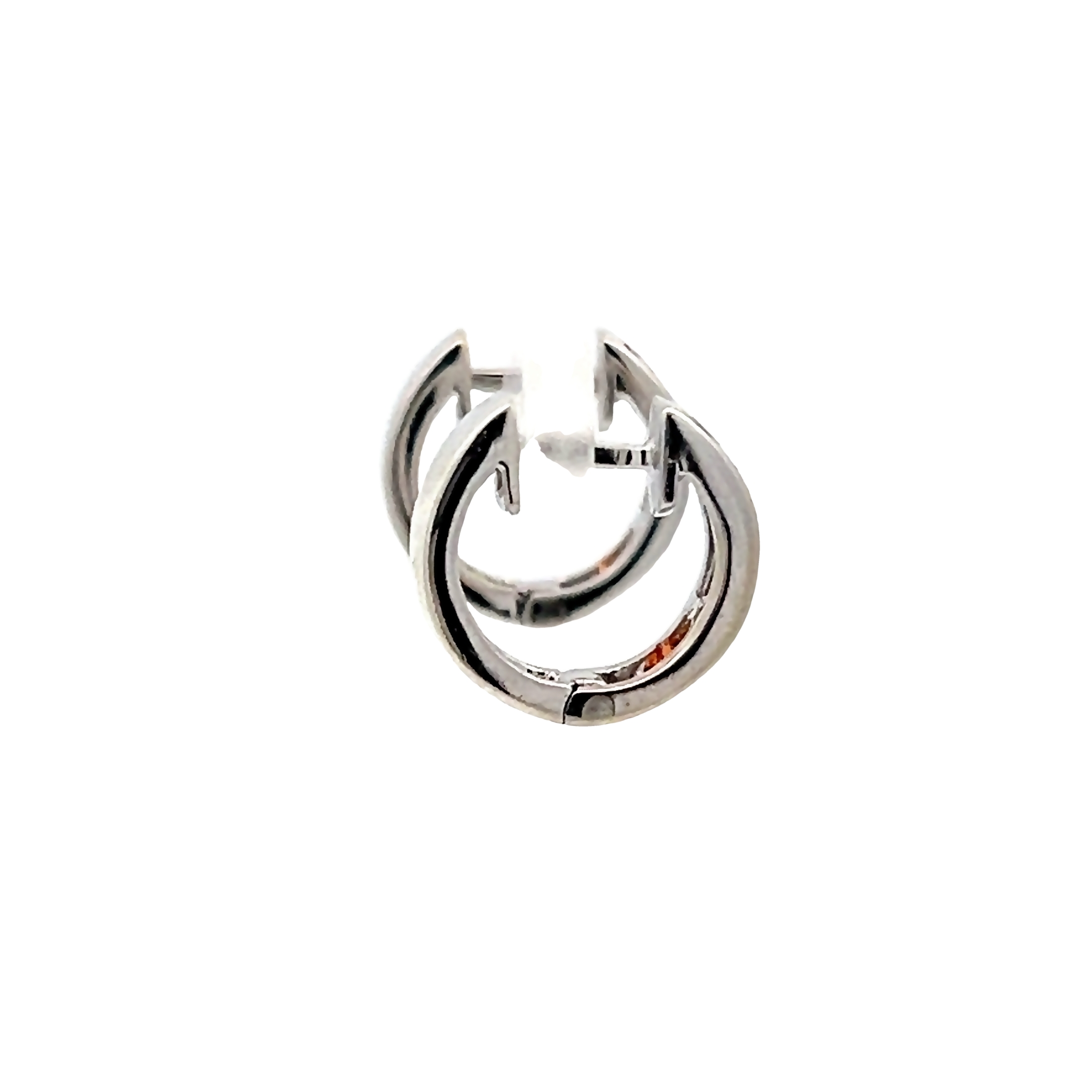 14k White Gold Multi-colored Sapphire Hoop Earrings