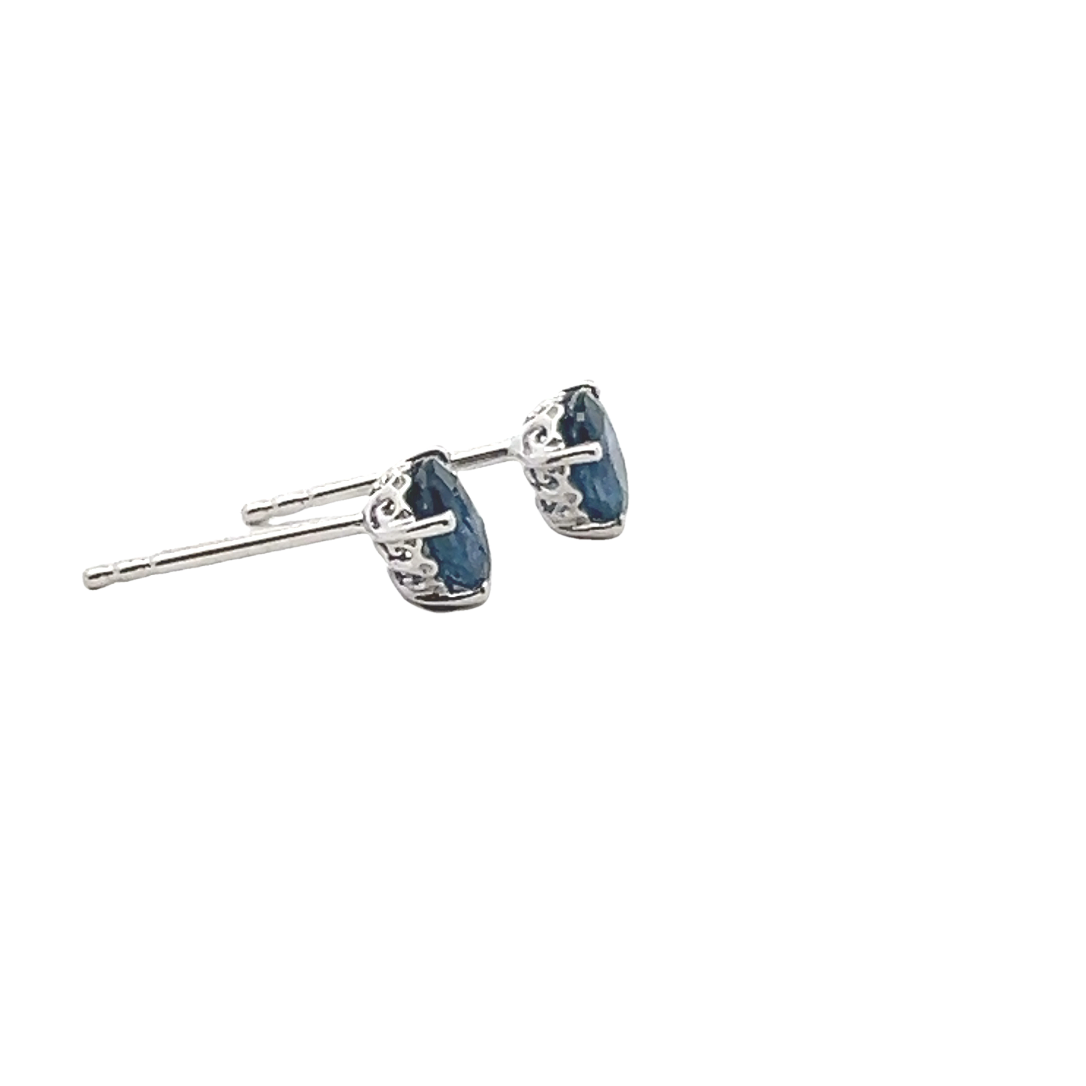 14k White Gold Sapphire Studs
