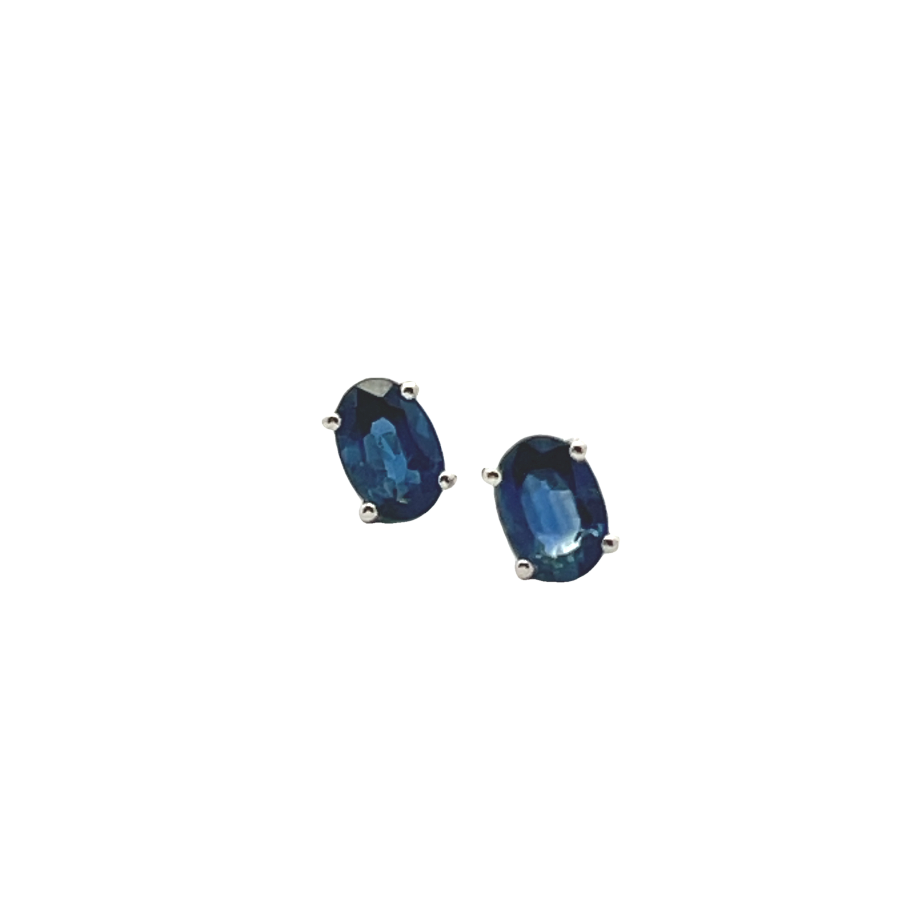 14k White Gold Sapphire Studs