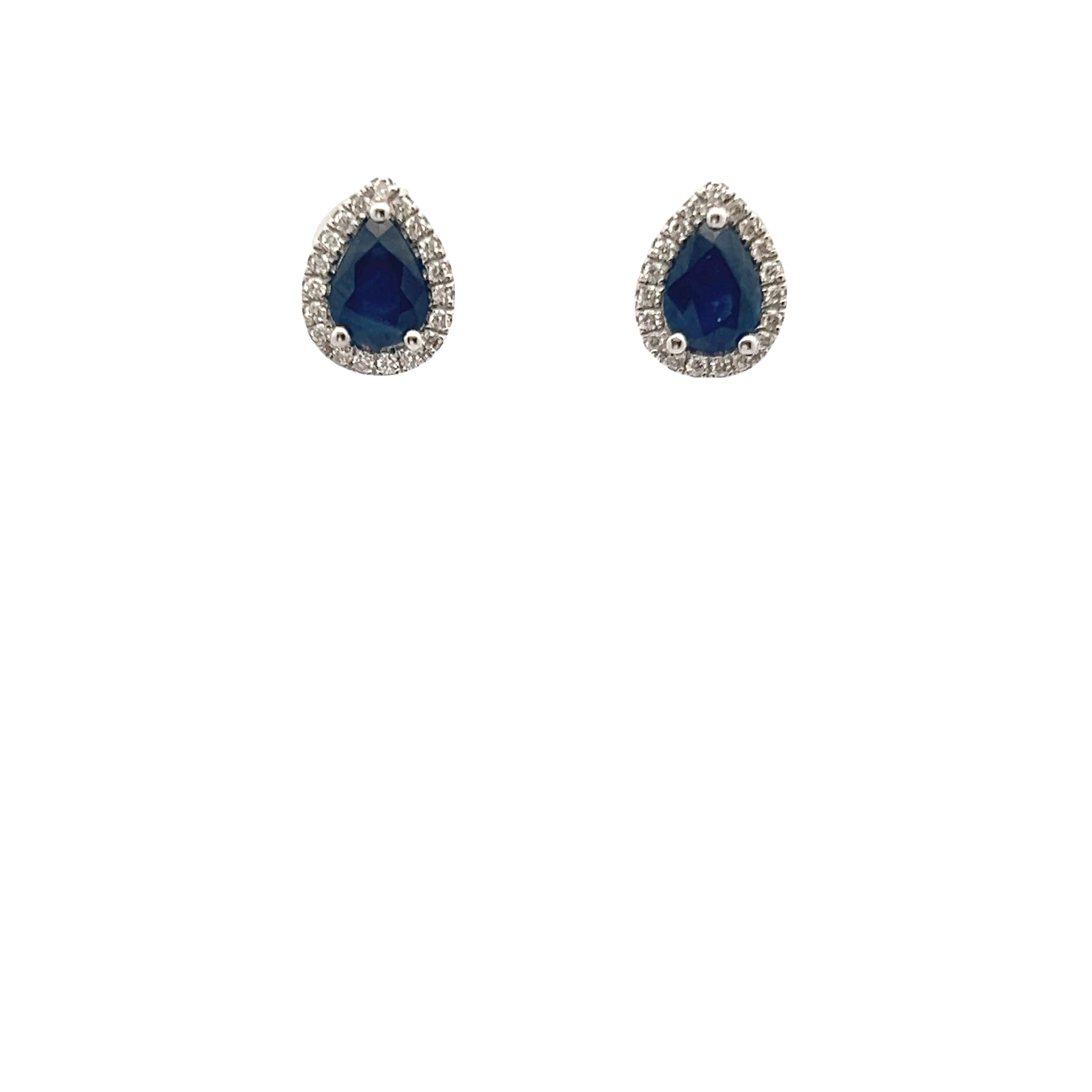 14k White Gold Sapphire And Diamond Earrings