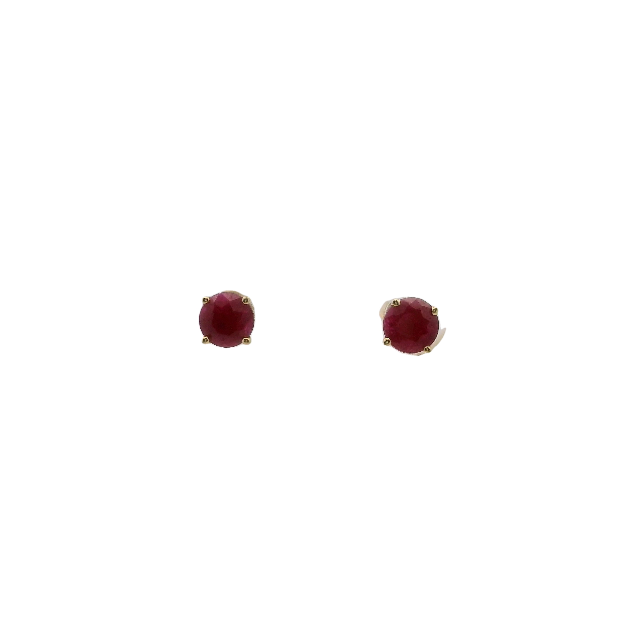 14k Yellow Gold Ruby Stud Earrings