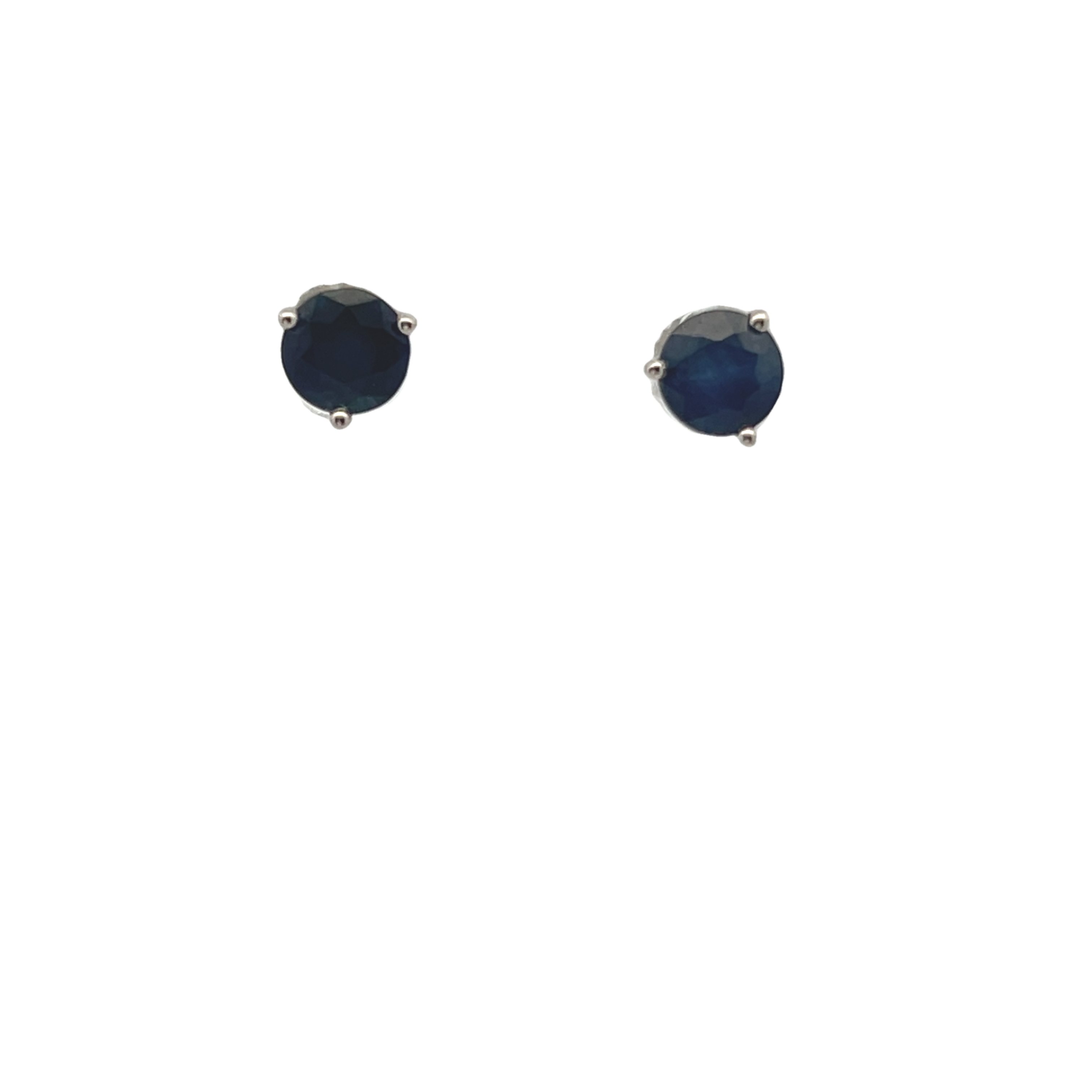 14k White Gold Sapphire Stud Earrings