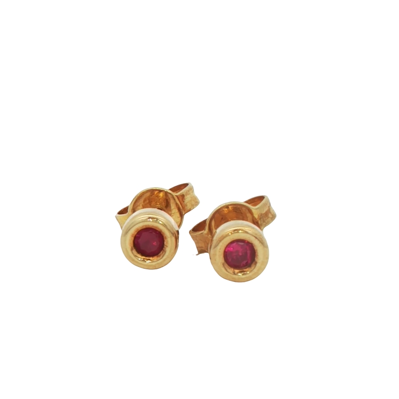 14k Yellow Gold Ruby Earrings