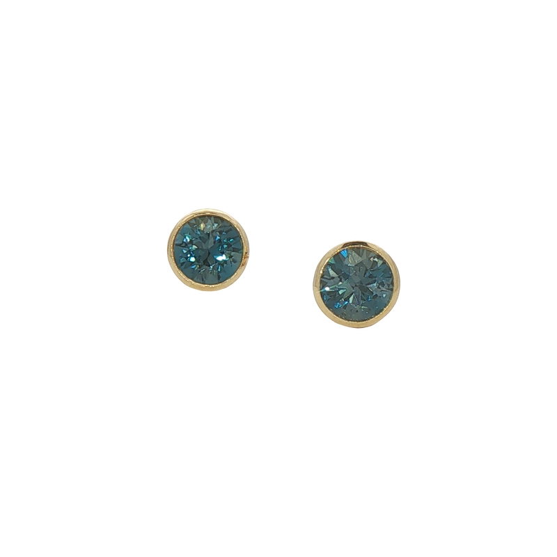 14k Yellow Gold London Blue Topaz Earrings