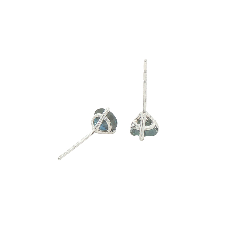 14k White Gold Sapphire Stud Earrings