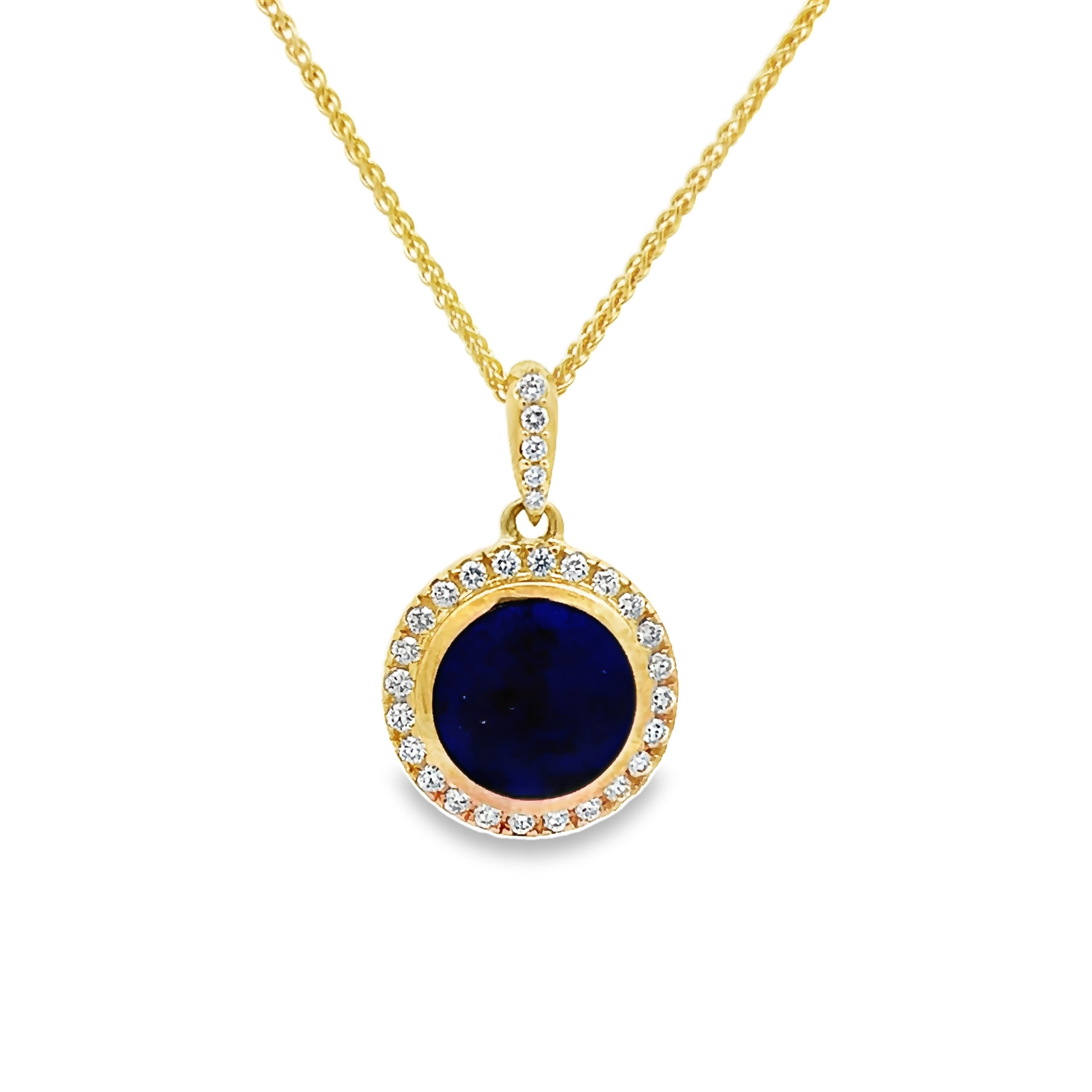 14k Yellow Gold Lapis Lazuli Pendant