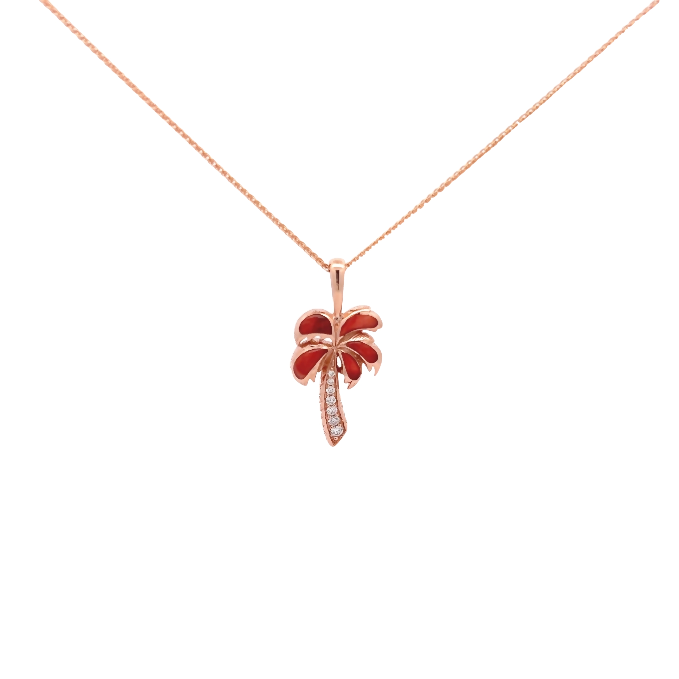 14k Rose Gold Red Spiny Oyster Pendant