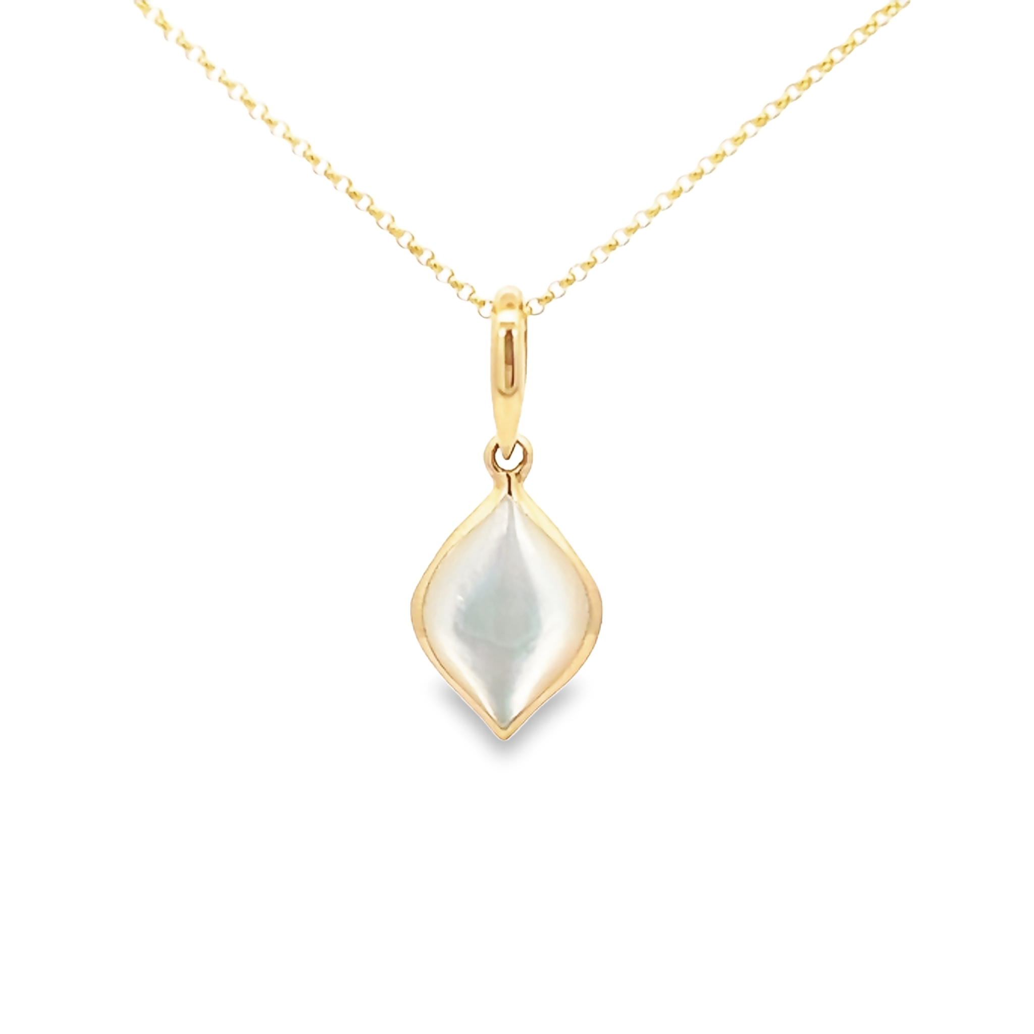 14k Yellow Gold Mother Of Pearl Pendant