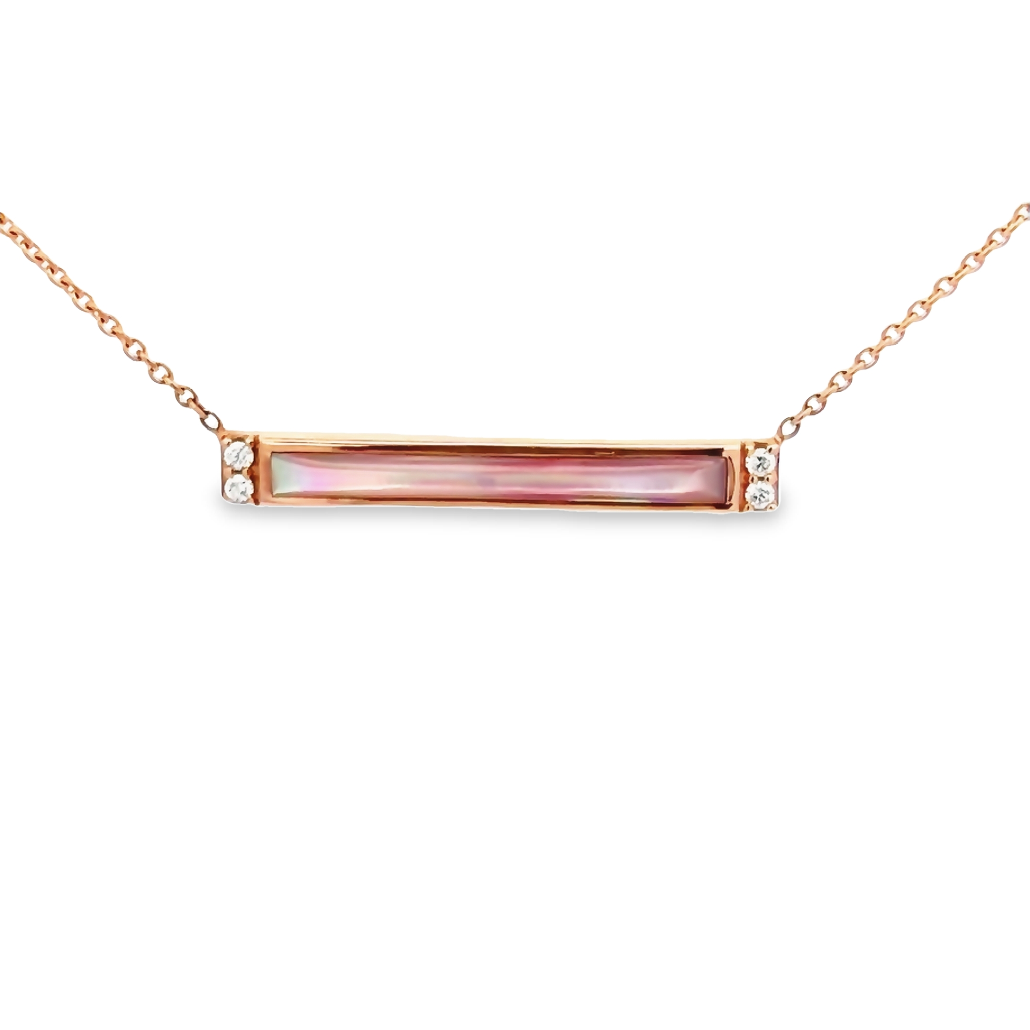 14k Rose Gold Mother Of Pearl Pendant Necklace
