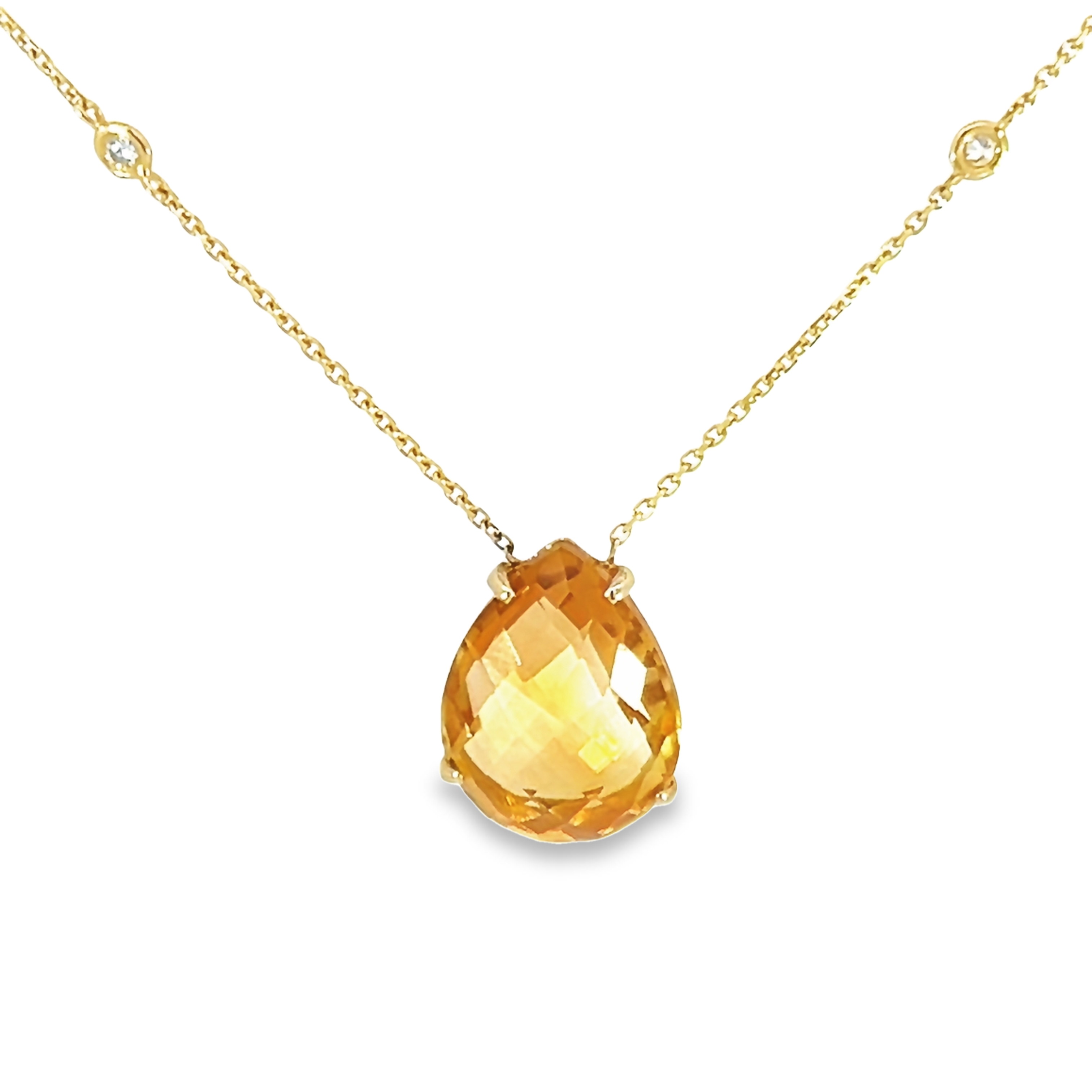 14k Yellow Gold Citrine Necklace